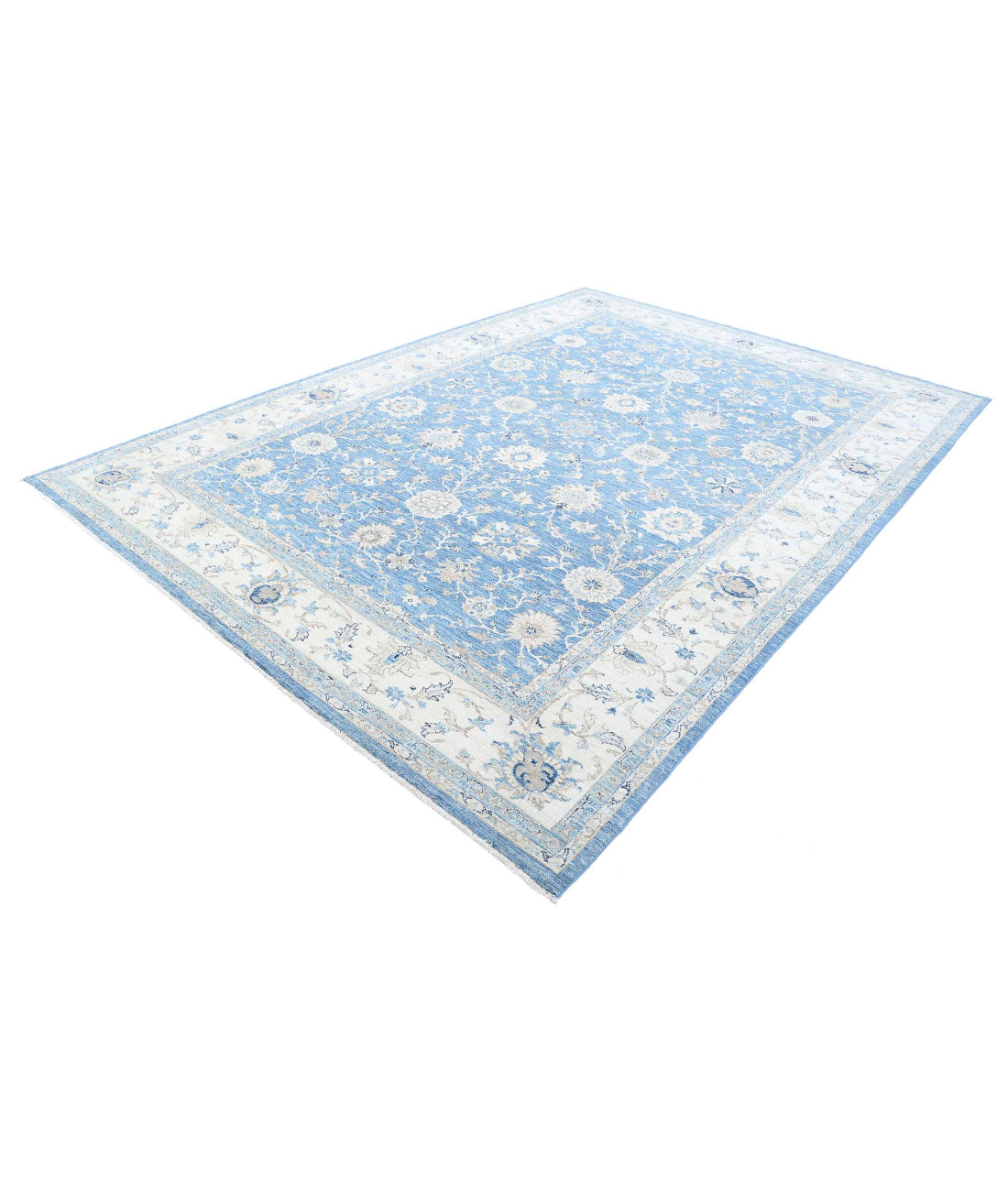 Serenity 8'1'' X 11'5'' Hand-Knotted Wool Rug 8'1'' x 11'5'' (243 X 343) / Blue / Ivory
