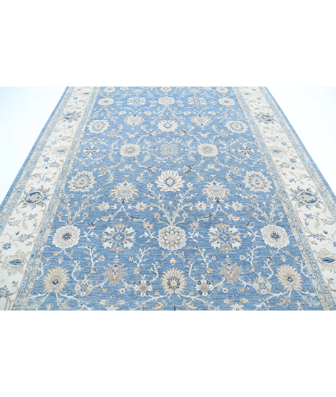 Serenity 8'1'' X 11'5'' Hand-Knotted Wool Rug 8'1'' x 11'5'' (243 X 343) / Blue / Ivory