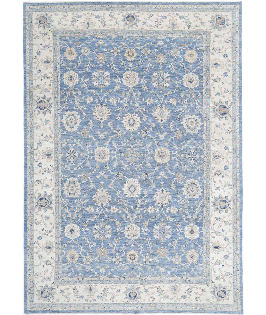 Serenity 8'1'' X 11'5'' Hand-Knotted Wool Rug 8'1'' x 11'5'' (243 X 343) / Blue / Ivory