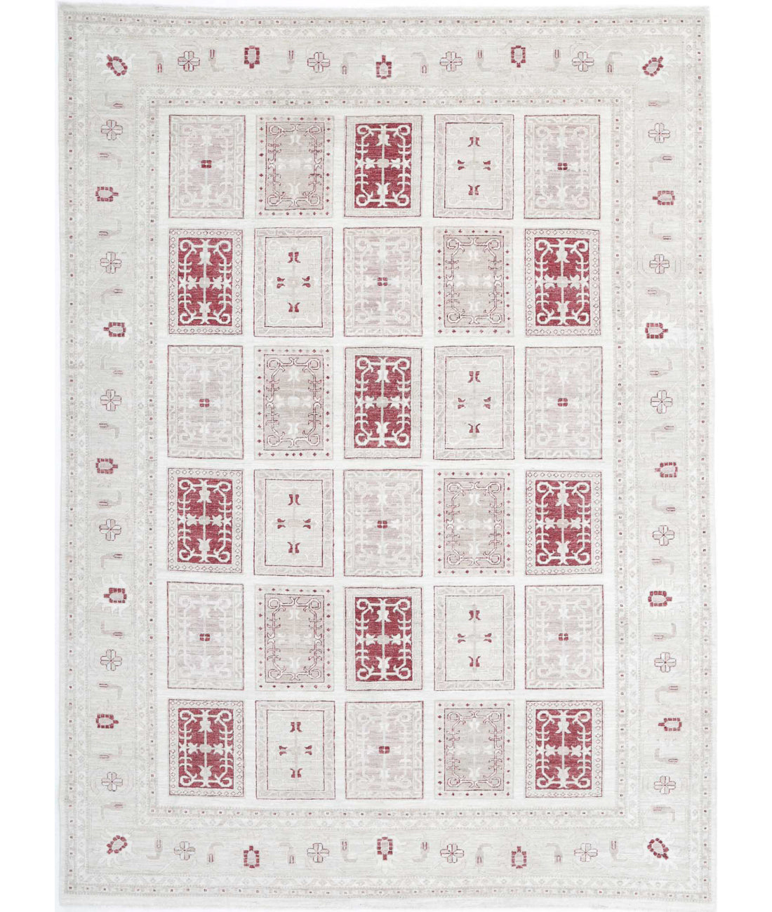 Serenity 8'1'' X 11'2'' Hand-Knotted Wool Rug 8'1'' x 11'2'' (243 X 335) / Ivory / Red