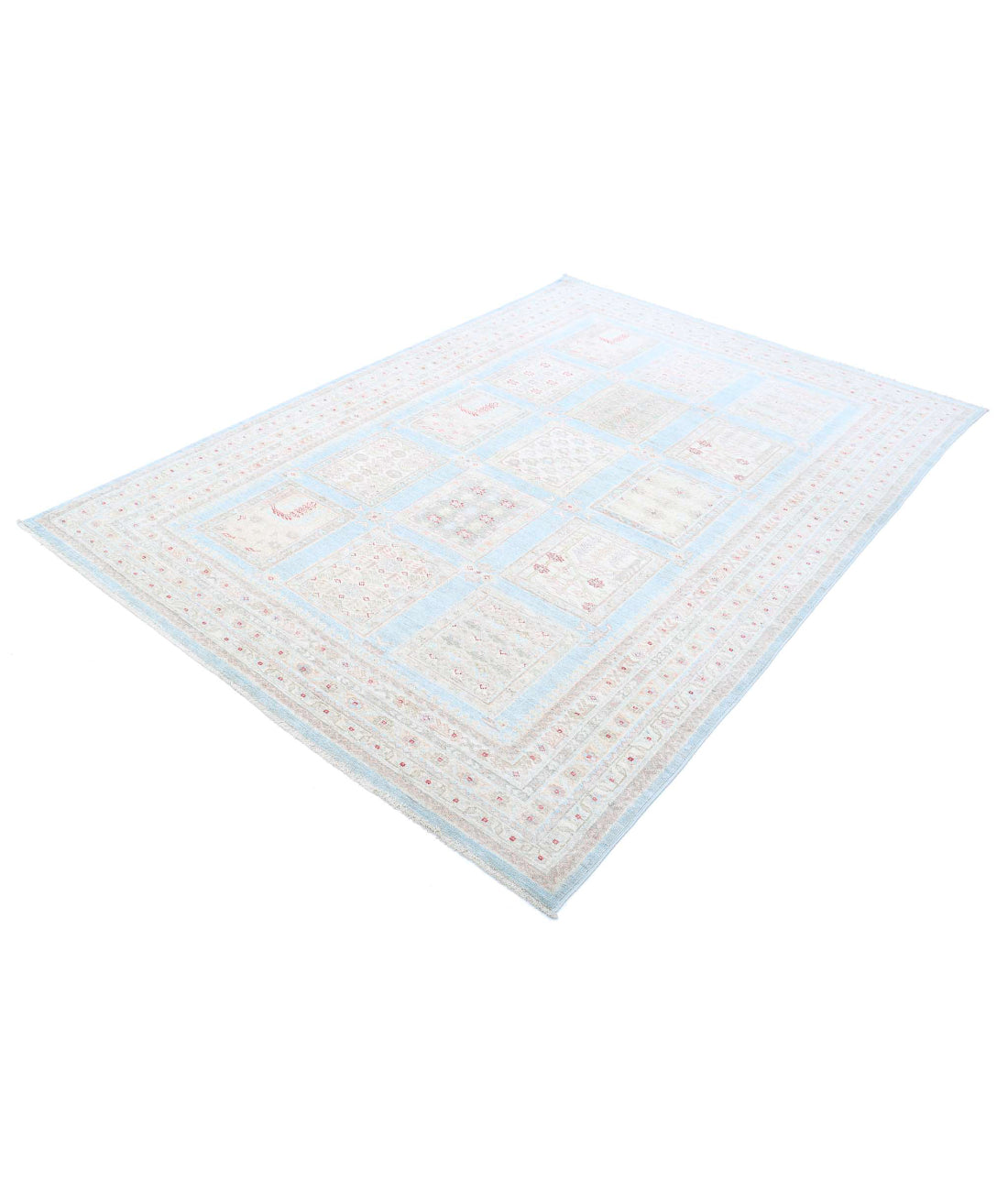 Serenity 5'7'' X 7'11'' Hand-Knotted Wool Rug 5'7'' x 7'11'' (168 X 238) / Blue / Ivory