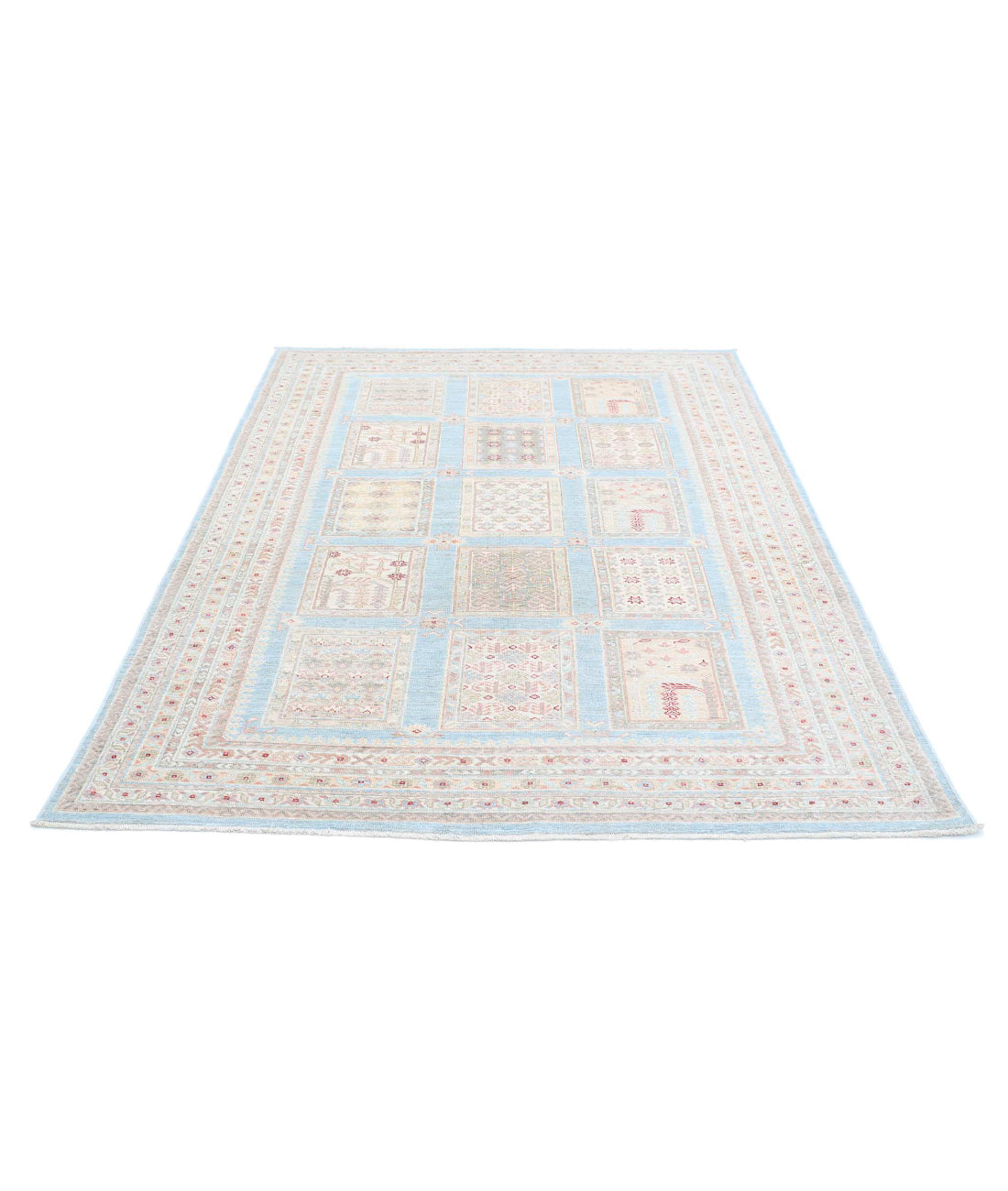 Serenity 5'7'' X 7'11'' Hand-Knotted Wool Rug 5'7'' x 7'11'' (168 X 238) / Blue / Ivory