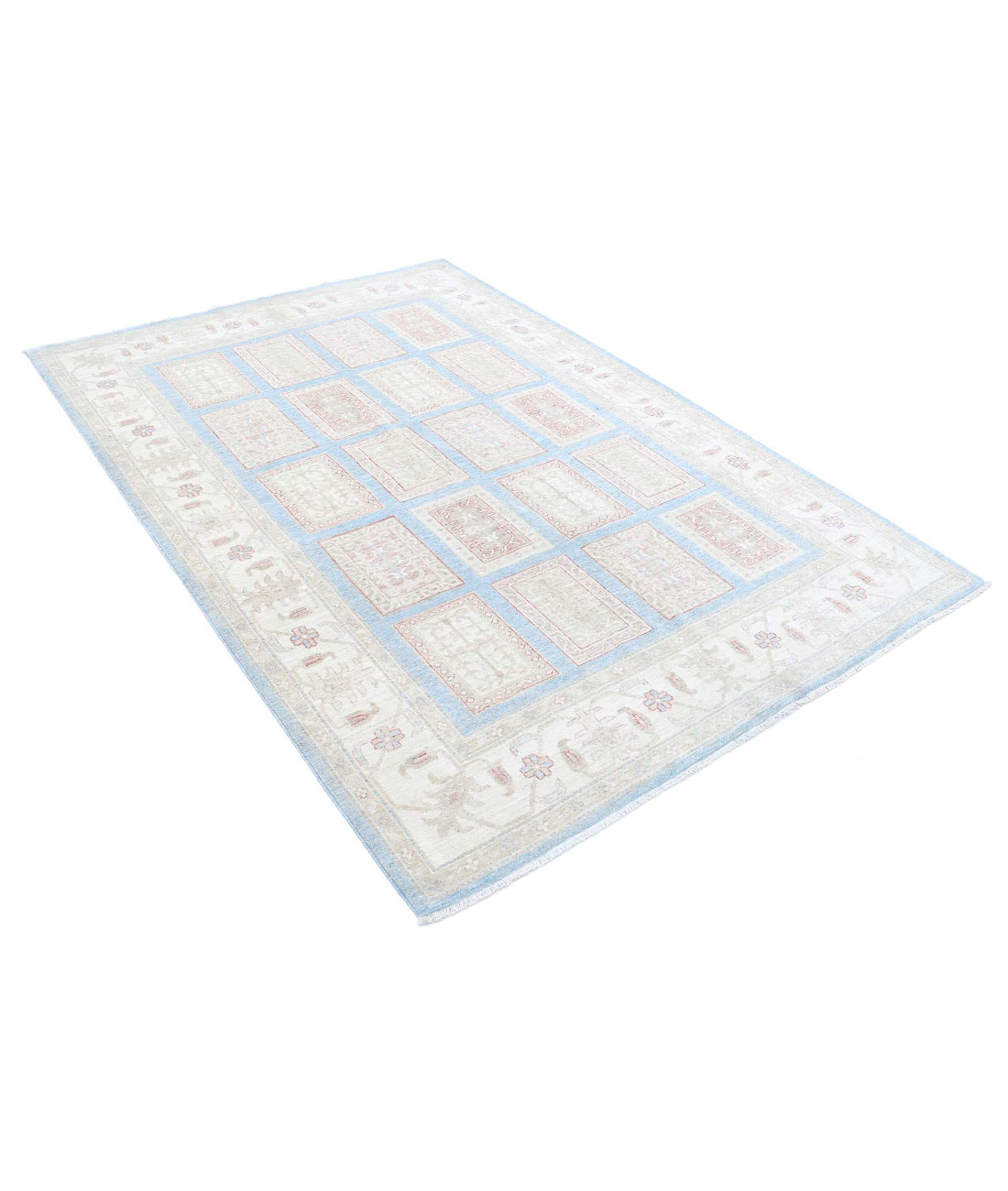 Serenity 5'6'' X 7'10'' Hand-Knotted Wool Rug 5'6'' x 7'10'' (165 X 235) / Blue / Ivory