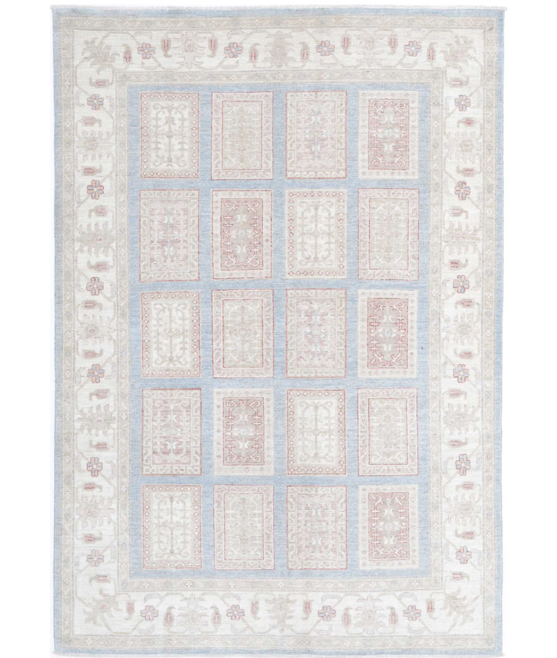 Serenity 5'6'' X 7'10'' Hand-Knotted Wool Rug 5'6'' x 7'10'' (165 X 235) / Blue / Ivory