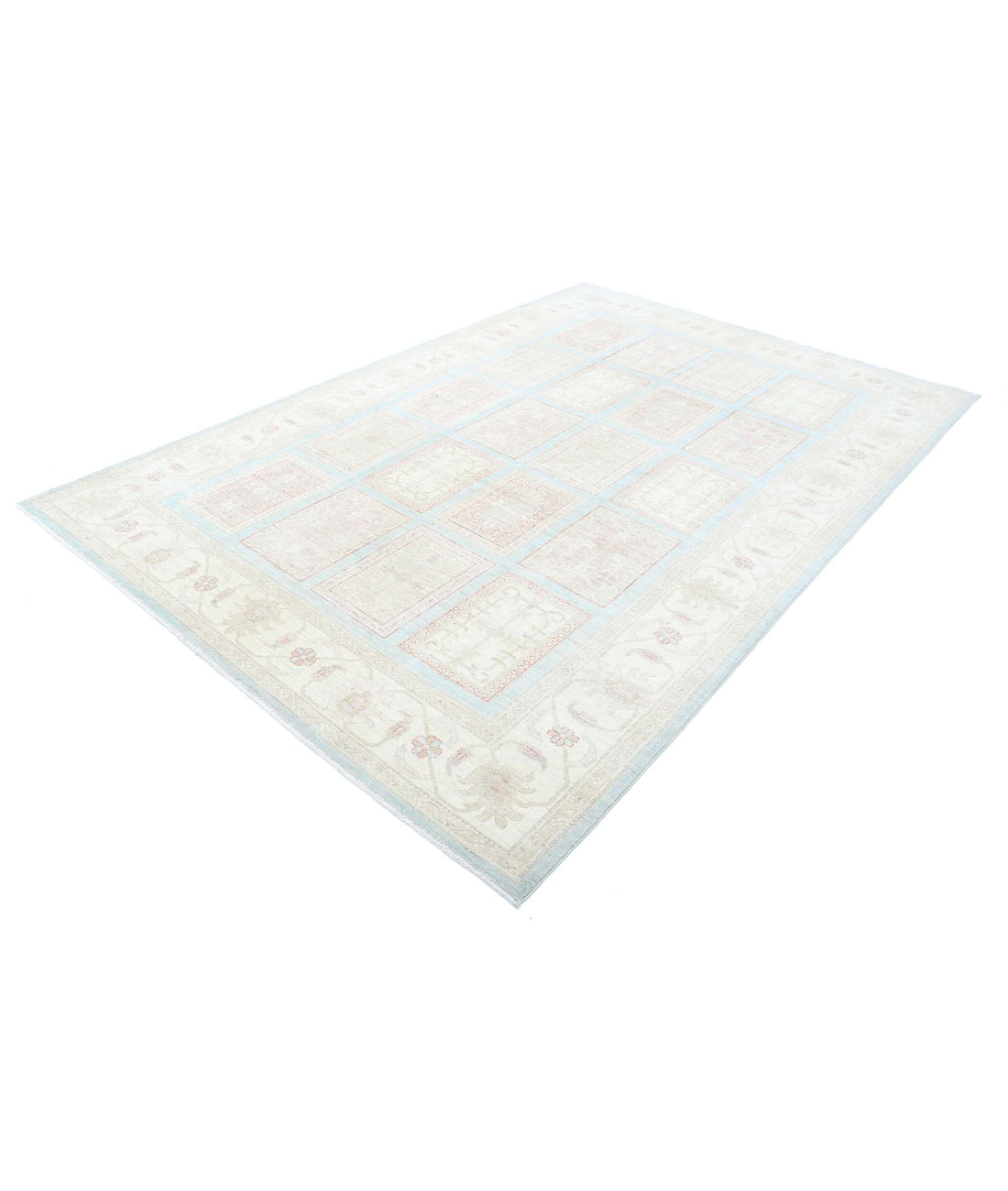 Serenity 6'8'' X 9'8'' Hand-Knotted Wool Rug 6'8'' x 9'8'' (200 X 290) / Blue / Ivory