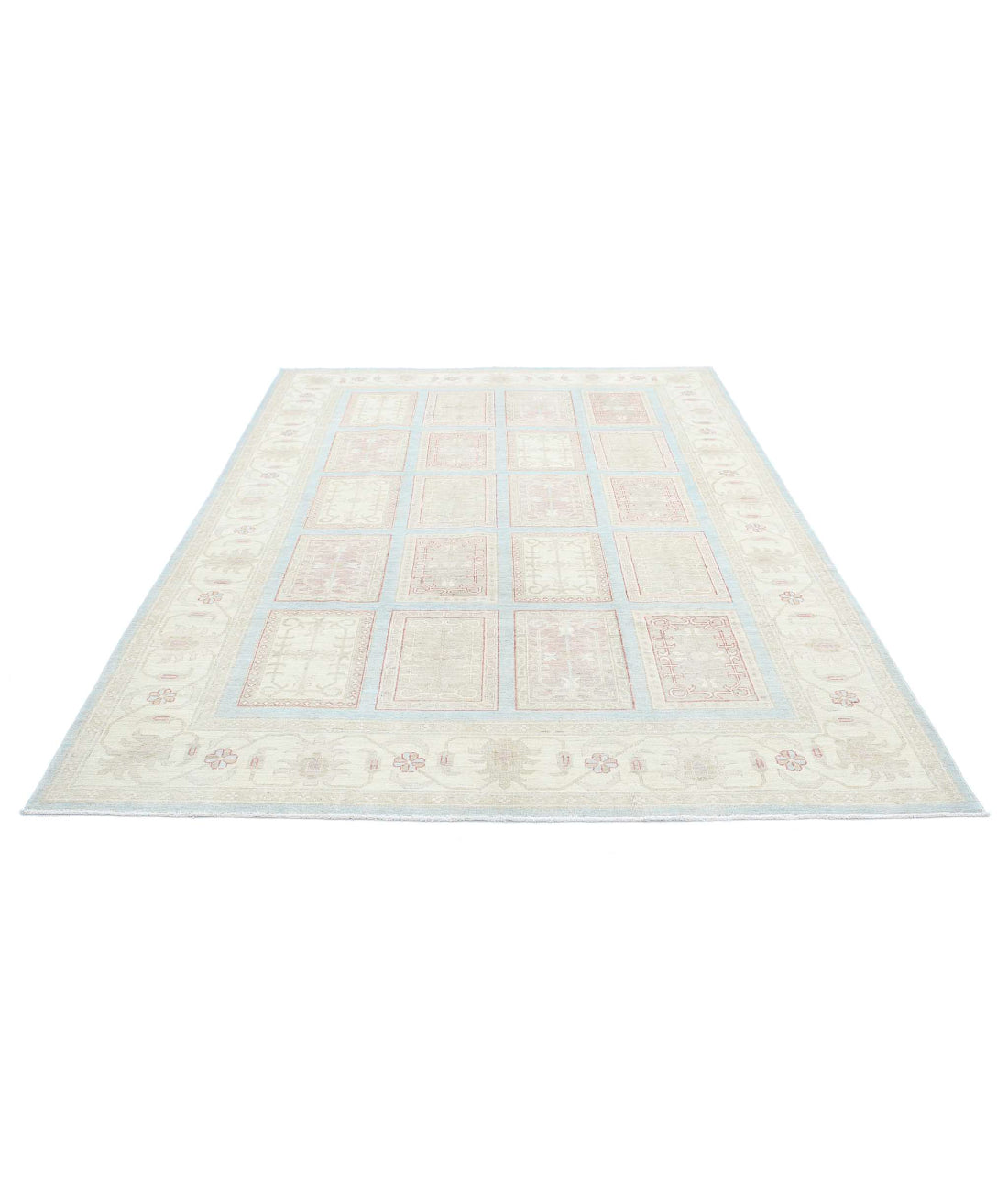 Serenity 6'8'' X 9'8'' Hand-Knotted Wool Rug 6'8'' x 9'8'' (200 X 290) / Blue / Ivory