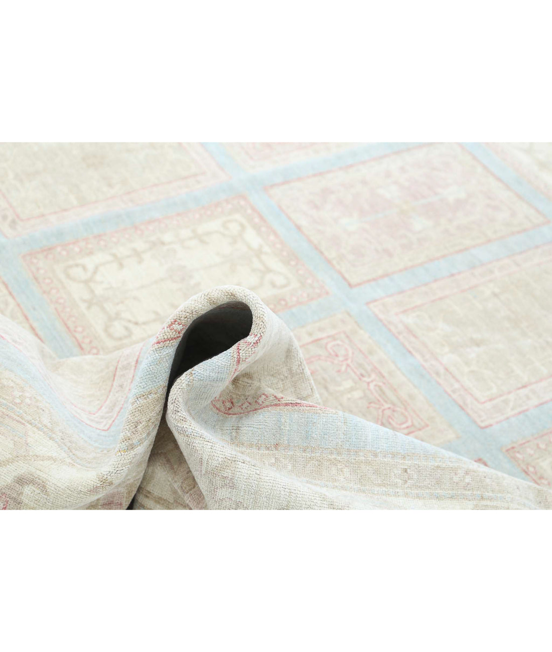 Serenity 6'8'' X 9'8'' Hand-Knotted Wool Rug 6'8'' x 9'8'' (200 X 290) / Blue / Ivory