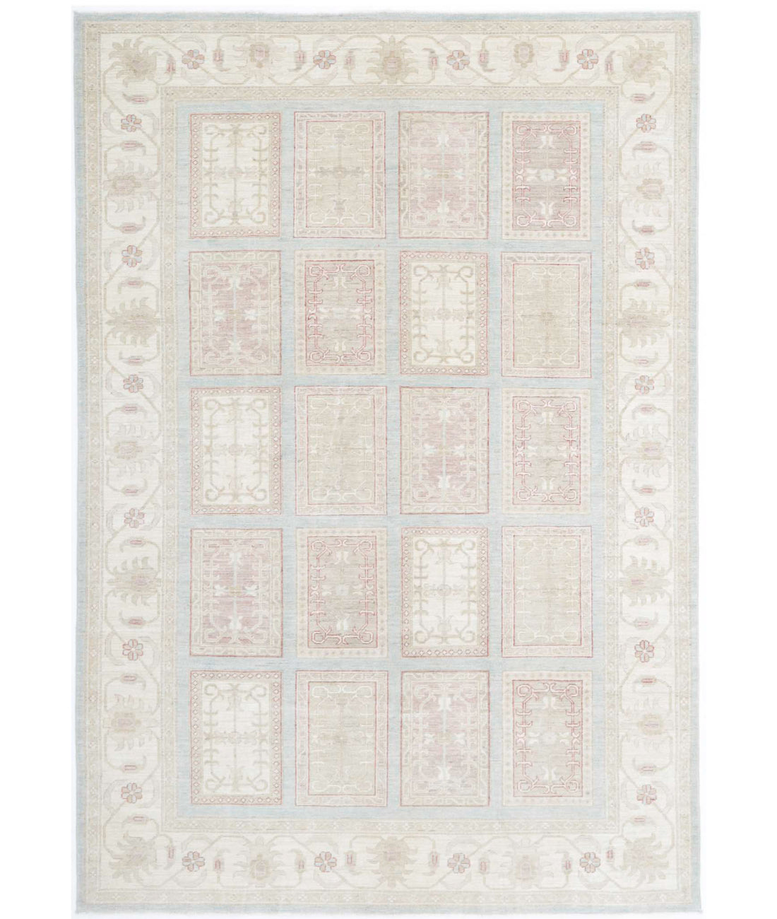Serenity 6'8'' X 9'8'' Hand-Knotted Wool Rug 6'8'' x 9'8'' (200 X 290) / Blue / Ivory