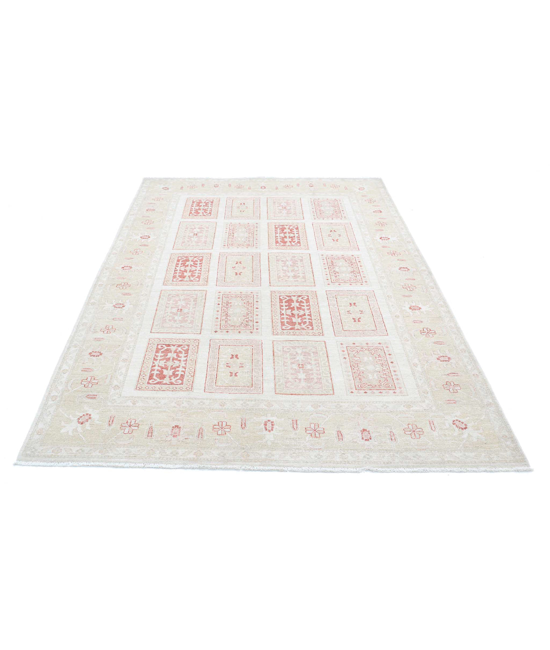 Serenity 5'6'' X 8'0'' Hand-Knotted Wool Rug 5'6'' x 8'0'' (165 X 240) / Ivory / Gold