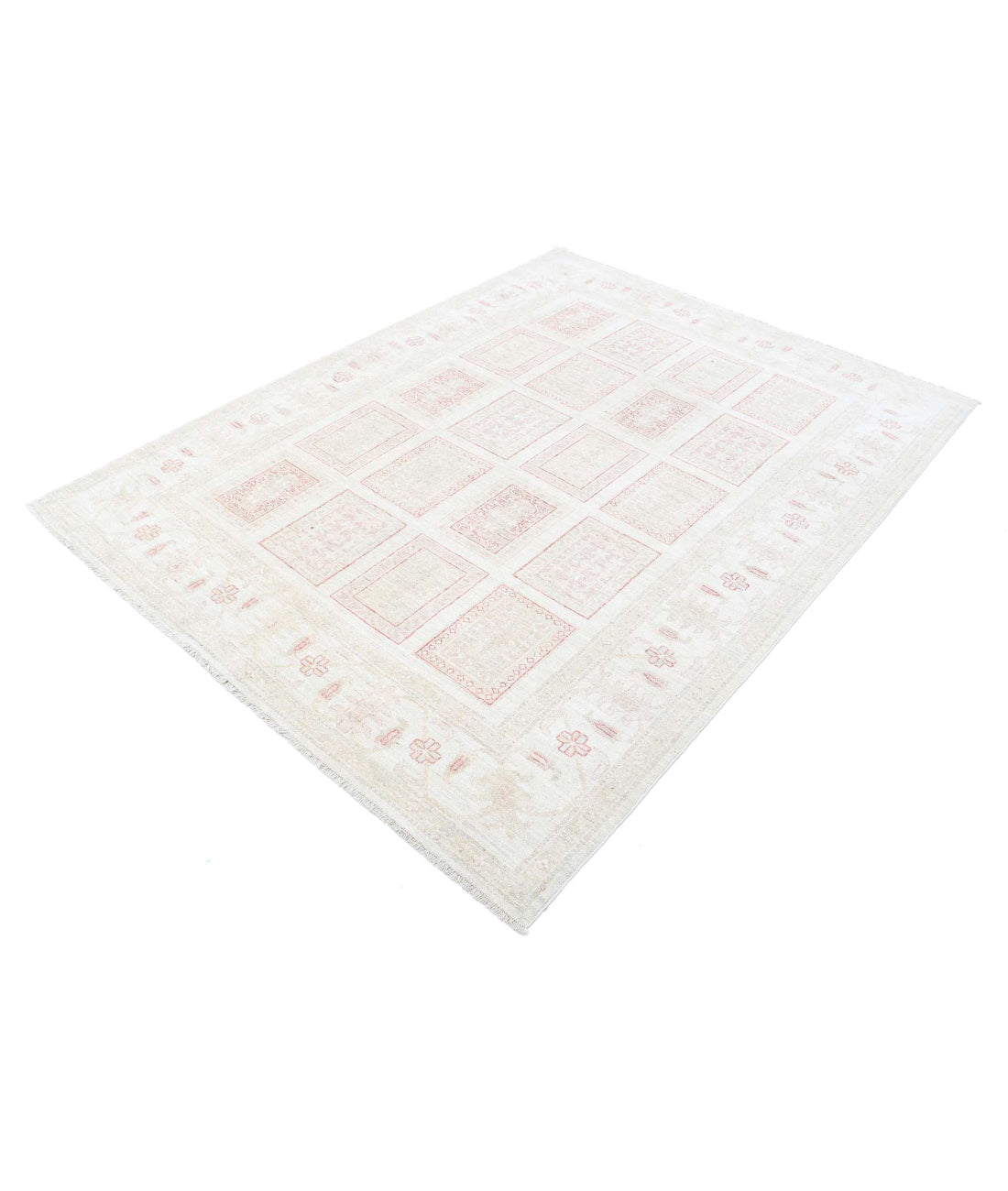 Serenity 5'6'' X 7'1'' Hand-Knotted Wool Rug 5'6'' x 7'1'' (165 X 213) / Ivory / Grey