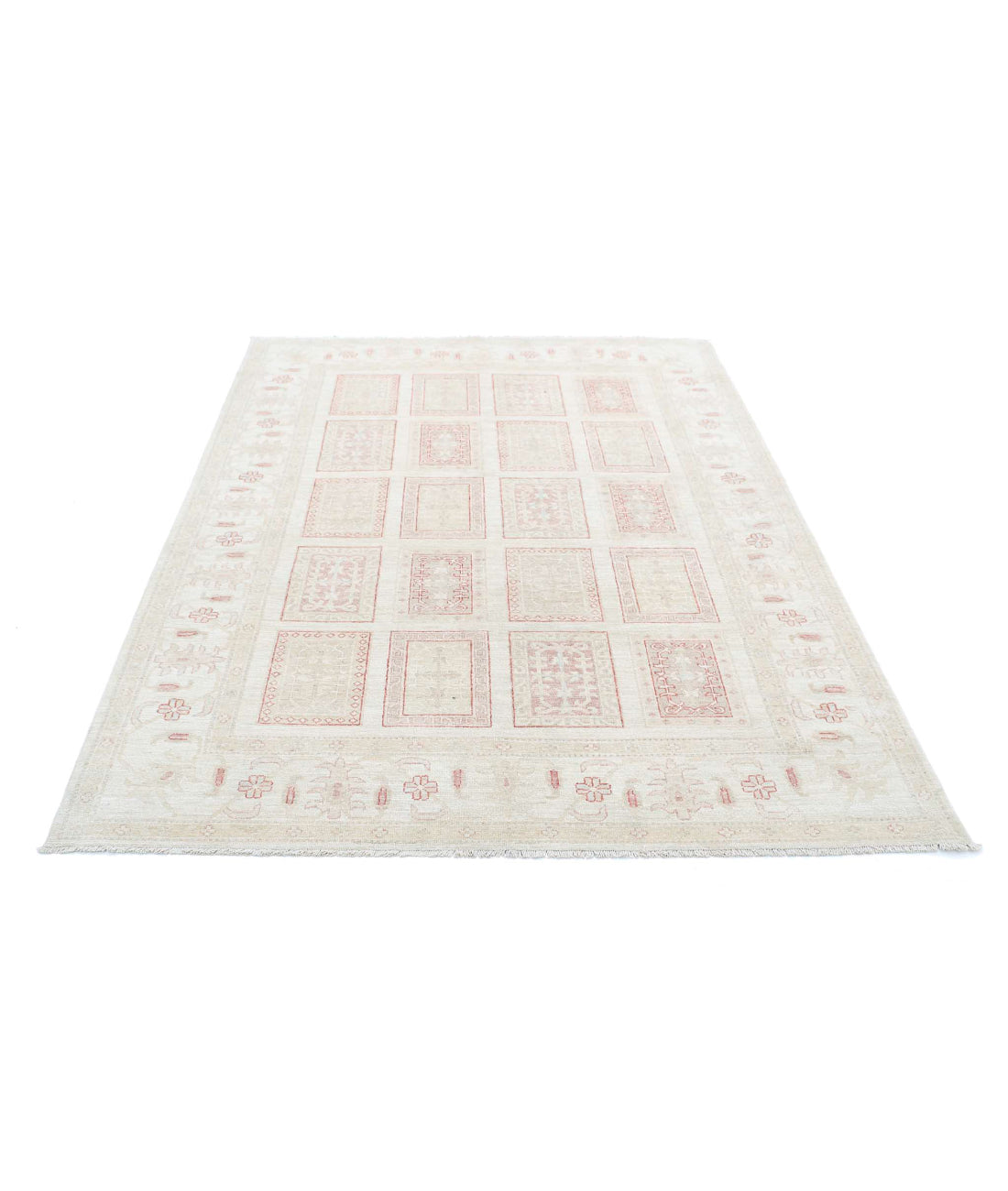 Serenity 5'6'' X 7'1'' Hand-Knotted Wool Rug 5'6'' x 7'1'' (165 X 213) / Ivory / Grey
