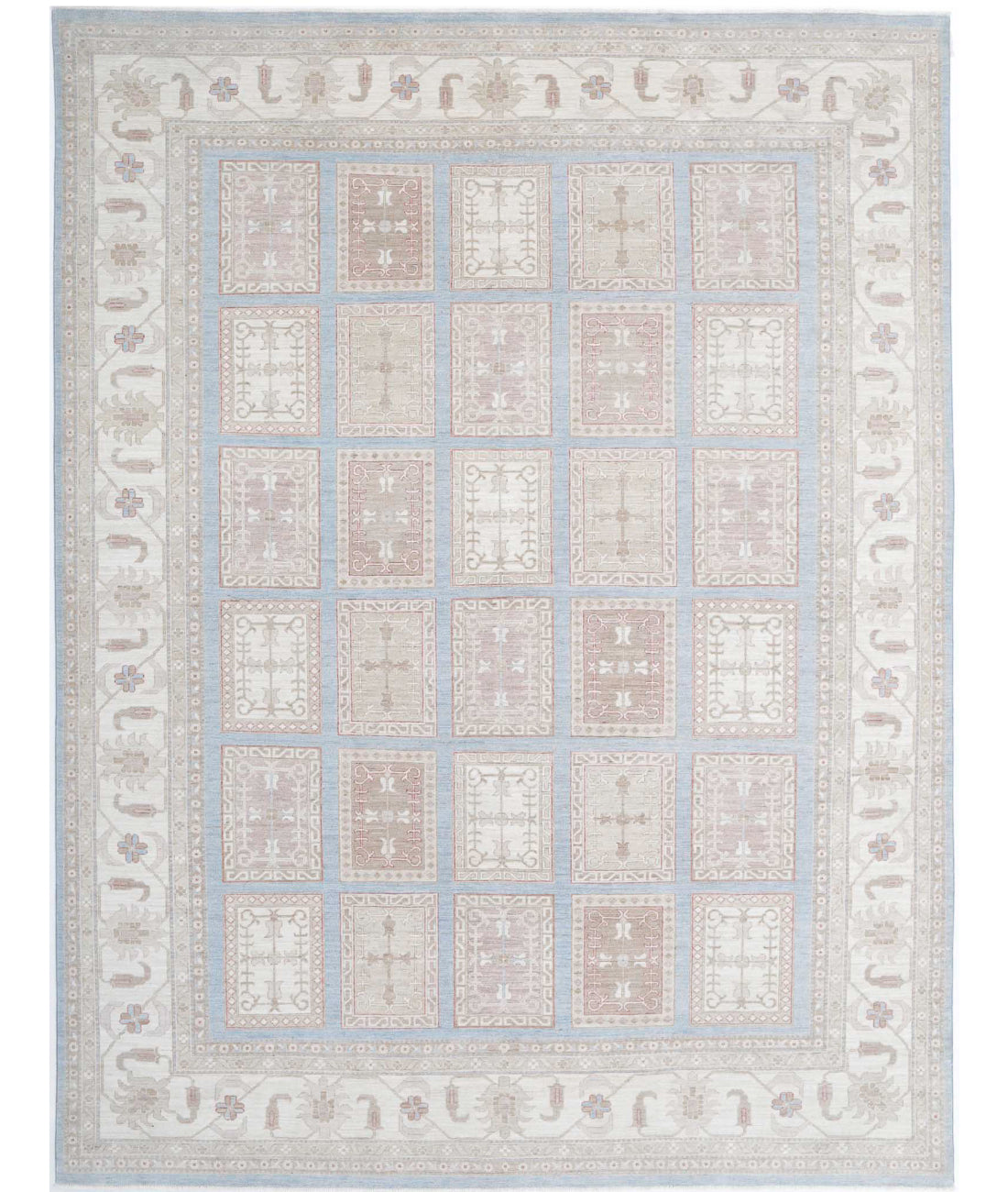 Serenity 9'10'' X 13'0'' Hand-Knotted Wool Rug 9'10'' x 13'0'' (295 X 390) / Blue / Ivory