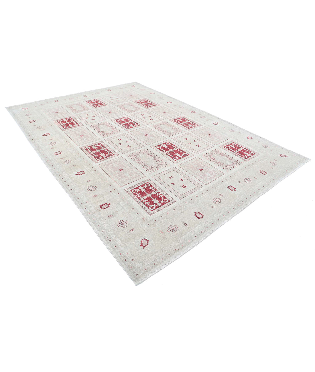 Serenity 8'0'' X 11'1'' Hand-Knotted Wool Rug 8'0'' x 11'1'' (240 X 333) / Ivory / Red