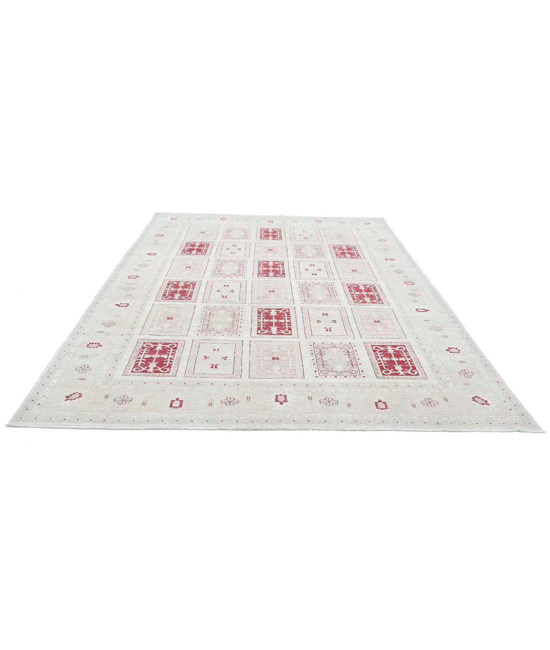 Serenity 8'0'' X 11'1'' Hand-Knotted Wool Rug 8'0'' x 11'1'' (240 X 333) / Ivory / Red