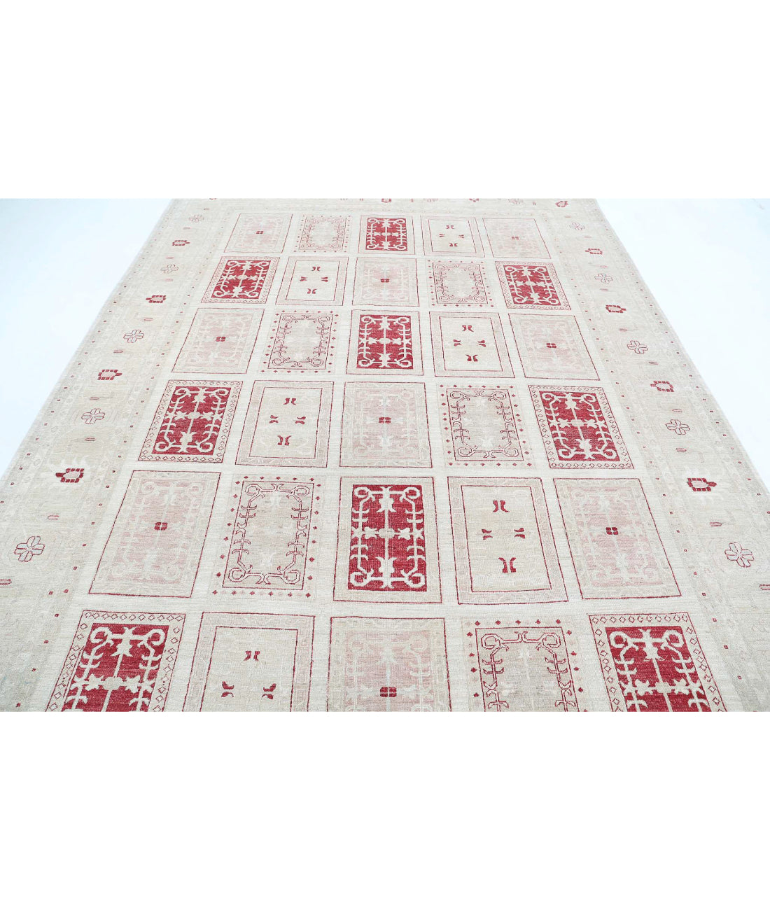 Serenity 8'0'' X 11'1'' Hand-Knotted Wool Rug 8'0'' x 11'1'' (240 X 333) / Ivory / Red