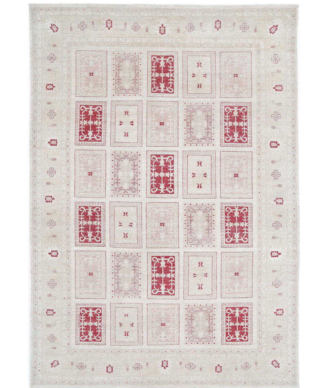 Serenity 8'0'' X 11'1'' Hand-Knotted Wool Rug 8'0'' x 11'1'' (240 X 333) / Ivory / Red