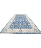 Serenity 9'9'' X 21'1'' Hand-Knotted Wool Rug 9'9'' x 21'1'' (293 X 633) / Blue / Ivory