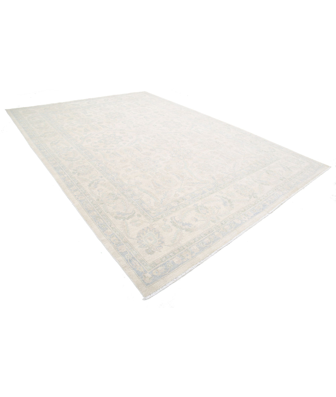 Serenity 10'0'' X 14'2'' Hand-Knotted Wool Rug 10'0'' x 14'2'' (300 X 425) / Ivory / Blue