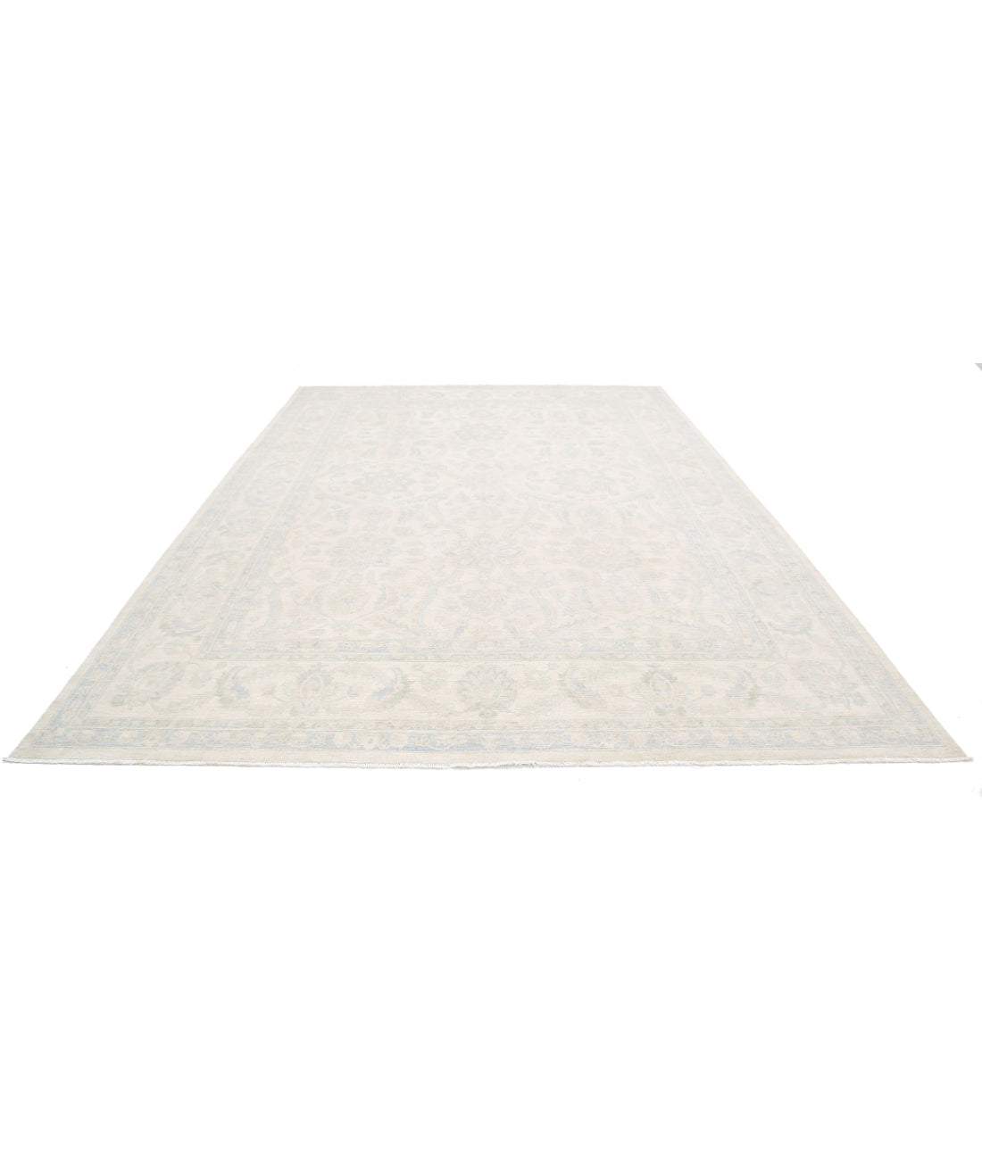 Serenity 10'0'' X 14'2'' Hand-Knotted Wool Rug 10'0'' x 14'2'' (300 X 425) / Ivory / Blue