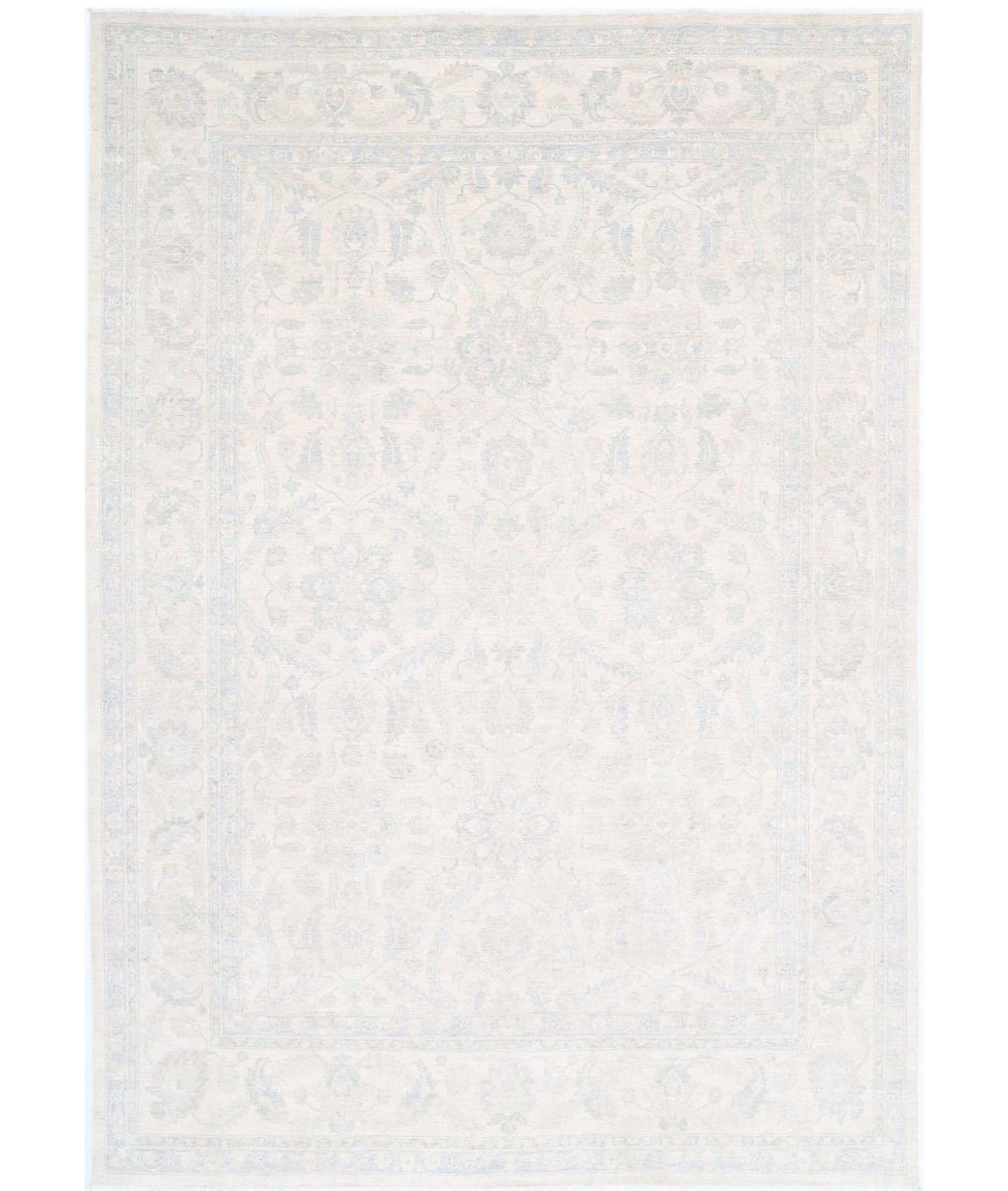 Serenity 10'0'' X 14'2'' Hand-Knotted Wool Rug 10'0'' x 14'2'' (300 X 425) / Ivory / Blue