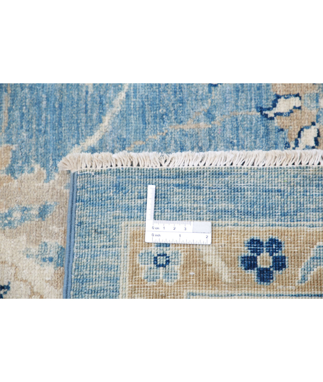 Serenity 13'3'' X 21'9'' Hand-Knotted Wool Rug 13'3'' x 21'9'' (398 X 653) / Blue / Ivory