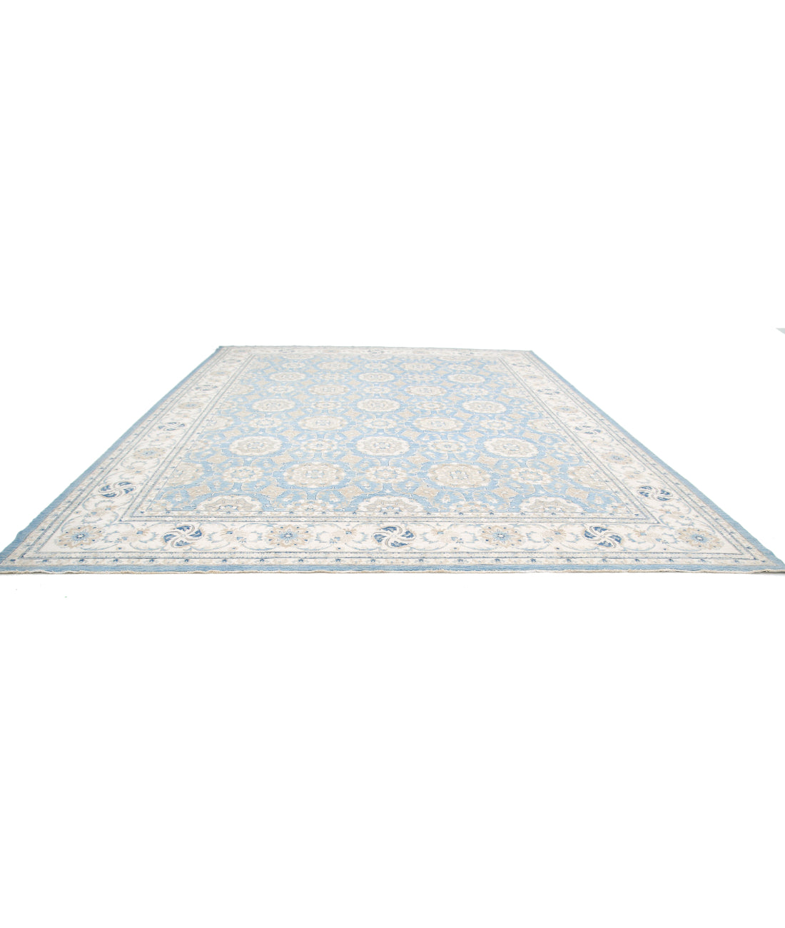 Serenity 13'2'' X 16'10'' Hand-Knotted Wool Rug 13'2'' x 16'10'' (395 X 505) / Blue / Ivory