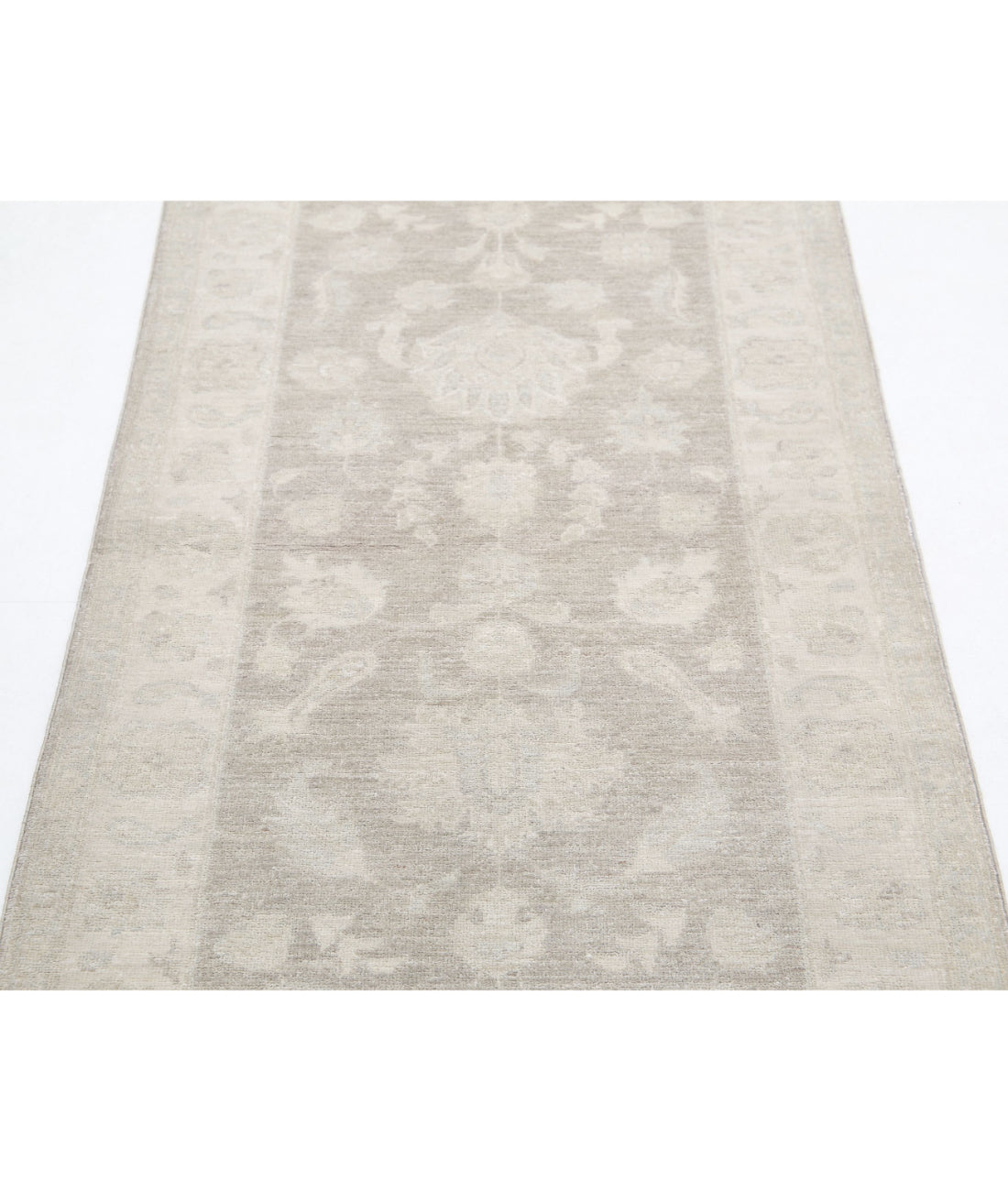 Serenity 2'8'' X 8'4'' Hand-Knotted Wool Rug 2'8'' x 8'4'' (80 X 250) / Grey / Ivory