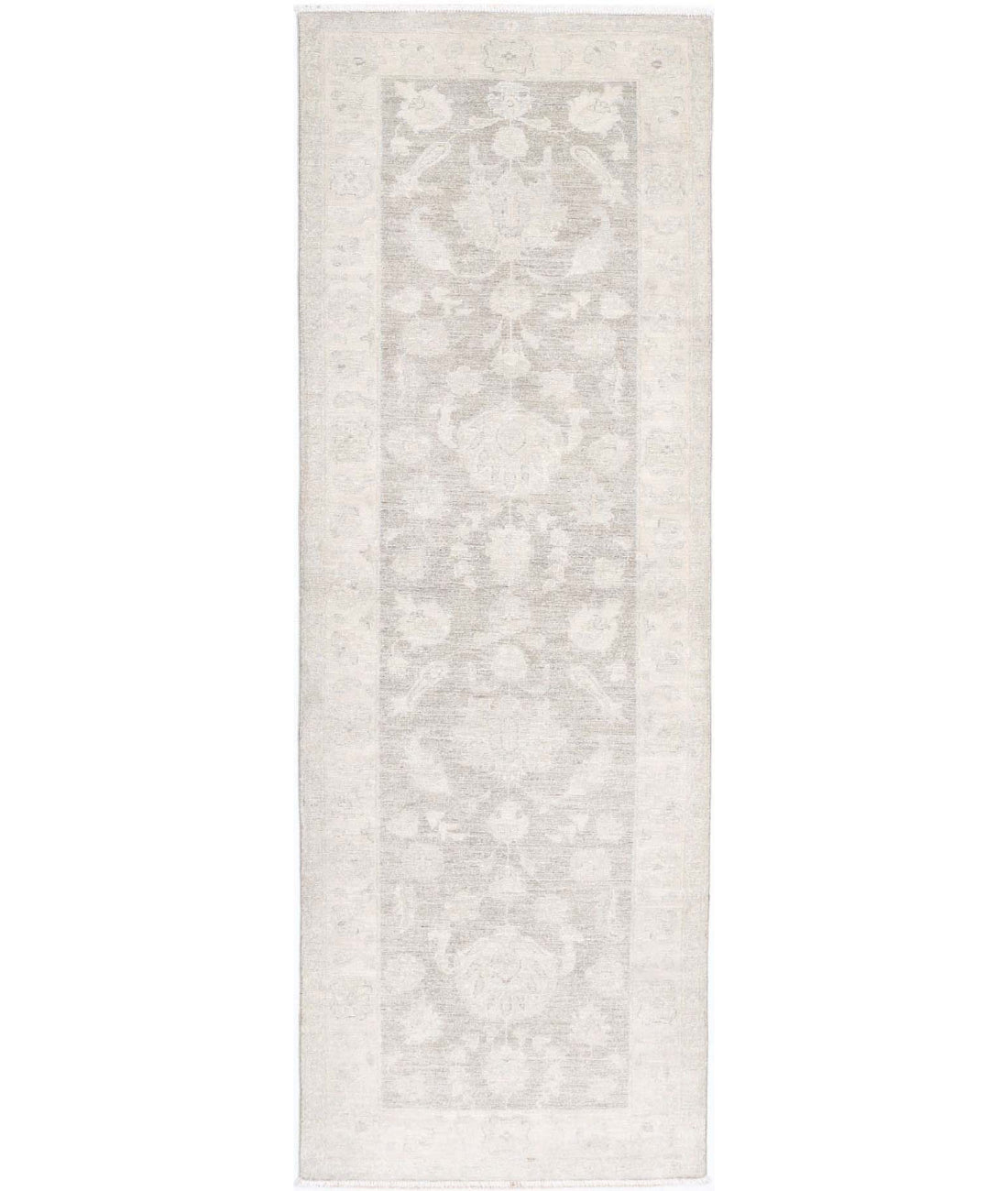 Serenity 2'8'' X 8'4'' Hand-Knotted Wool Rug 2'8'' x 8'4'' (80 X 250) / Grey / Ivory