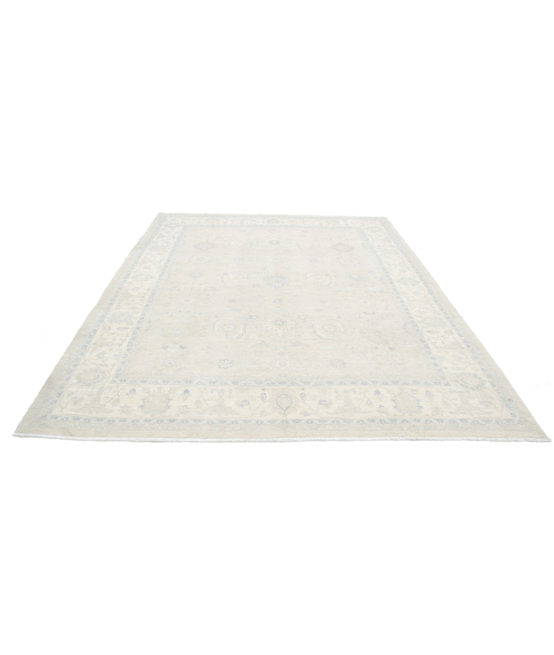 Serenity 8'1'' X 9'8'' Hand-Knotted Wool Rug 8'1'' x 9'8'' (243 X 290) / Ivory / Blue
