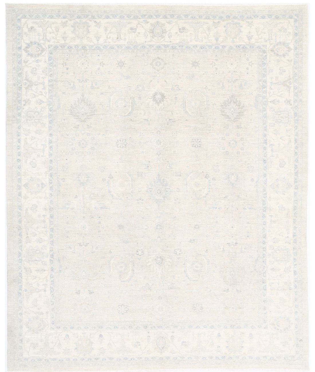 Serenity 8'1'' X 9'8'' Hand-Knotted Wool Rug 8'1'' x 9'8'' (243 X 290) / Ivory / Blue