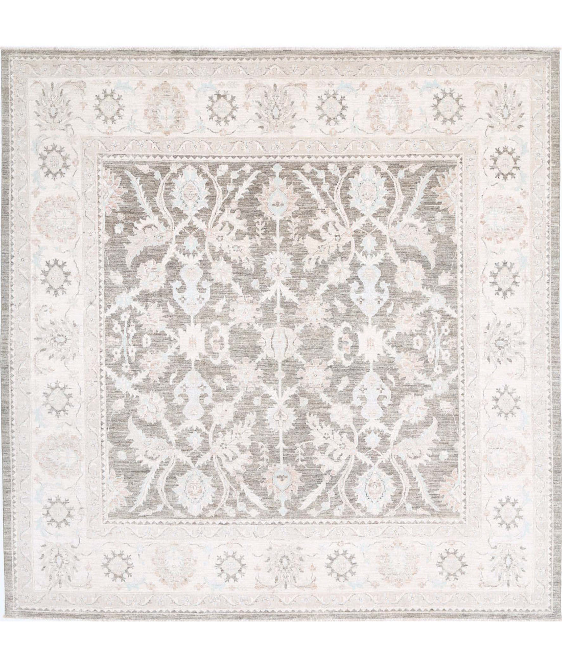 Serenity 9'6'' X 9'8'' Hand-Knotted Wool Rug 9'6'' x 9'8'' (285 X 290) / Taupe / Ivory