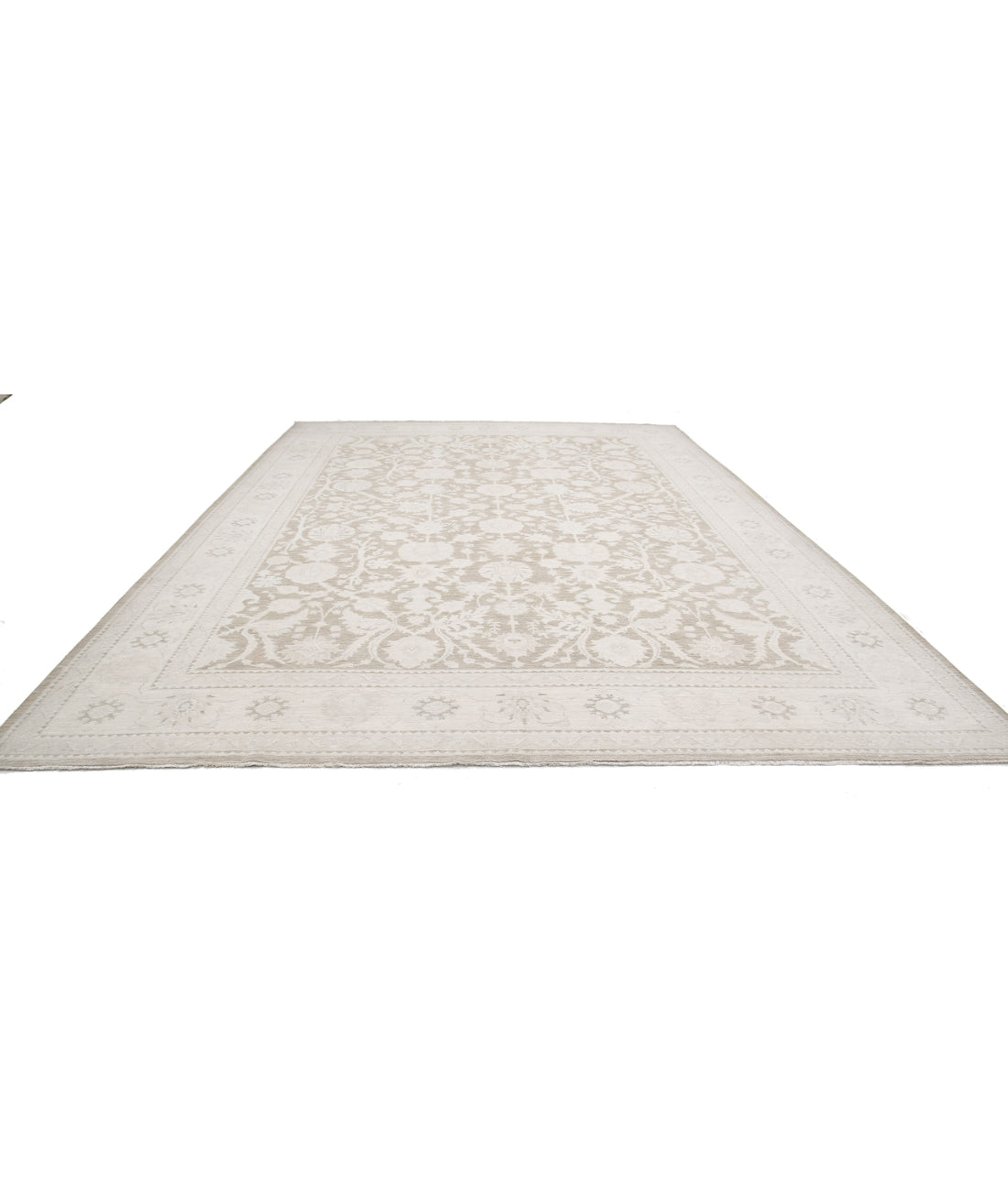 Serenity 12'10'' X 17'11'' Hand-Knotted Wool Rug 12'10'' x 17'11'' (385 X 538) / Brown / Ivory