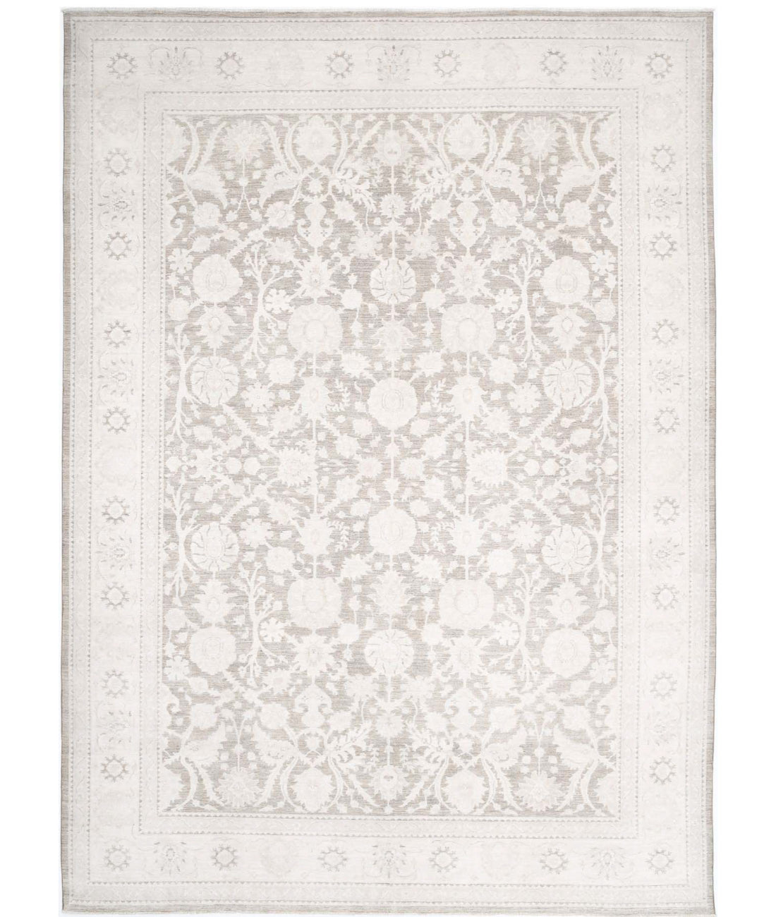 Serenity 12'10'' X 17'11'' Hand-Knotted Wool Rug 12'10'' x 17'11'' (385 X 538) / Brown / Ivory