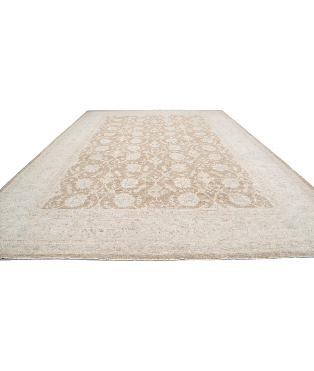Serenity 13'9'' X 18'10'' Hand-Knotted Wool Rug 13'9'' x 18'10'' (413 X 565) / Brown / Ivory