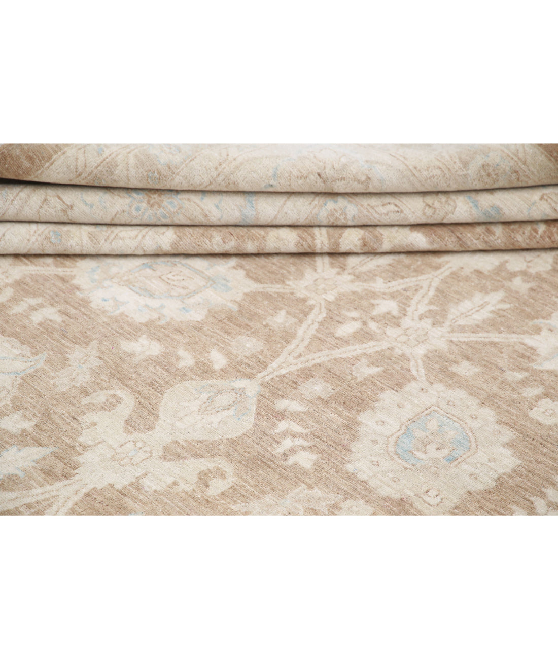 Serenity 13'9'' X 18'10'' Hand-Knotted Wool Rug 13'9'' x 18'10'' (413 X 565) / Brown / Ivory