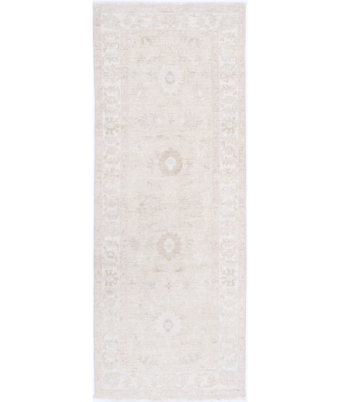 Serenity 2'4'' X 6'7'' Hand-Knotted Wool Rug 2'4'' x 6'7'' (70 X 198) / Taupe / Ivory