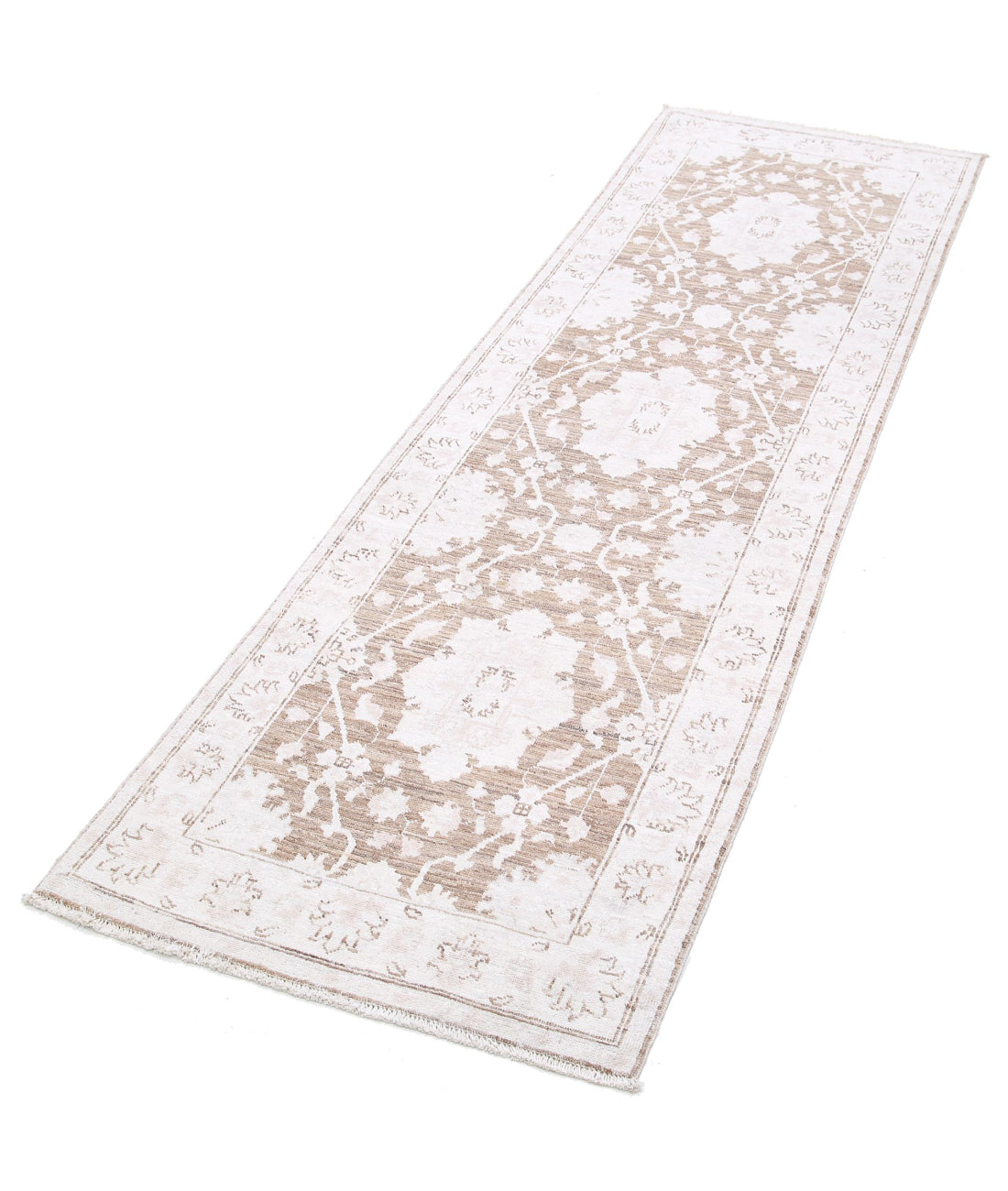 Serenity 2'4'' X 7'10'' Hand-Knotted Wool Rug 2'4'' x 7'10'' (70 X 235) / Brown / Ivory