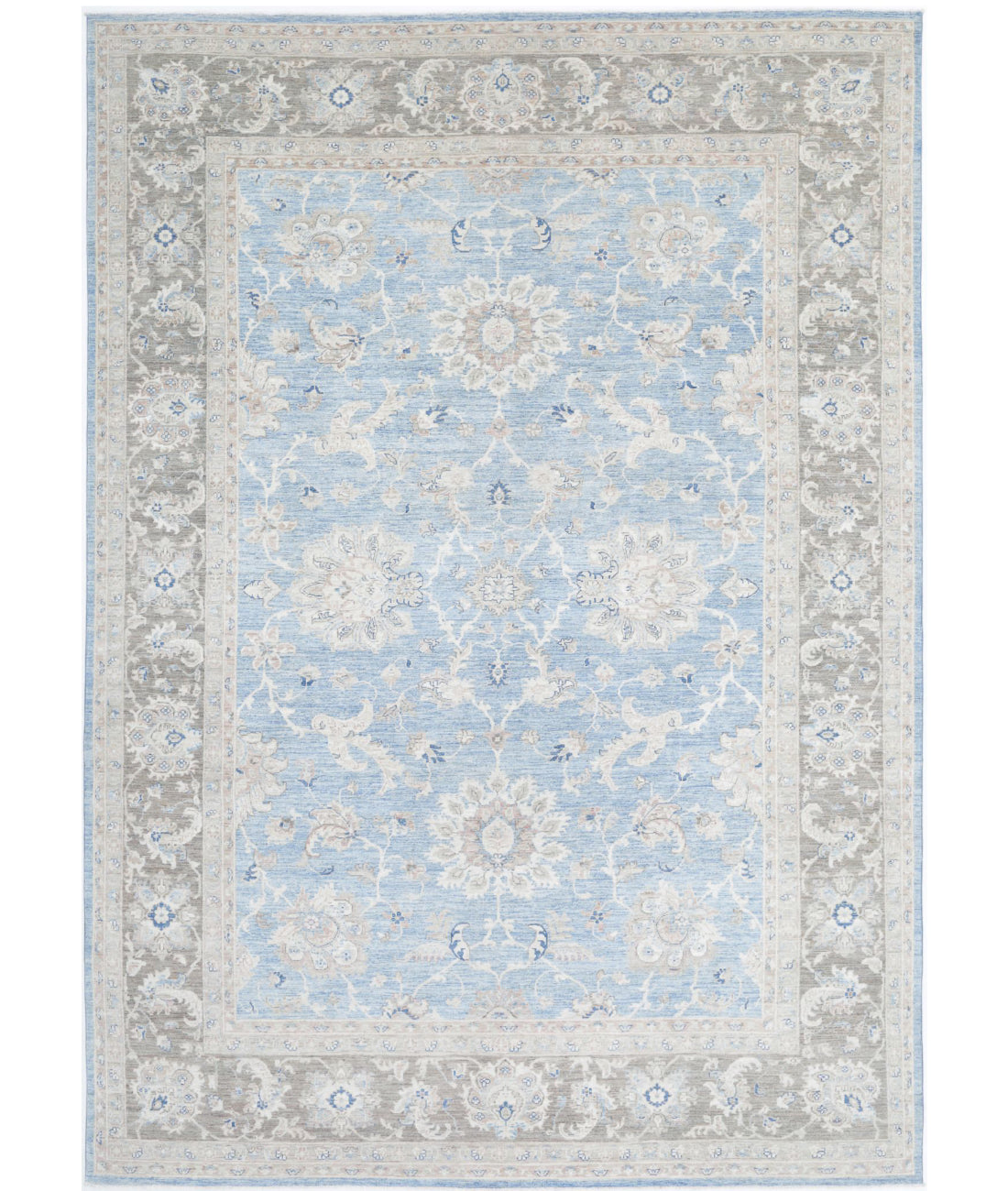 Serenity 8'10'' X 12'7'' Hand-Knotted Wool Rug 8'10'' x 12'7'' (265 X 378) / Blue / Grey