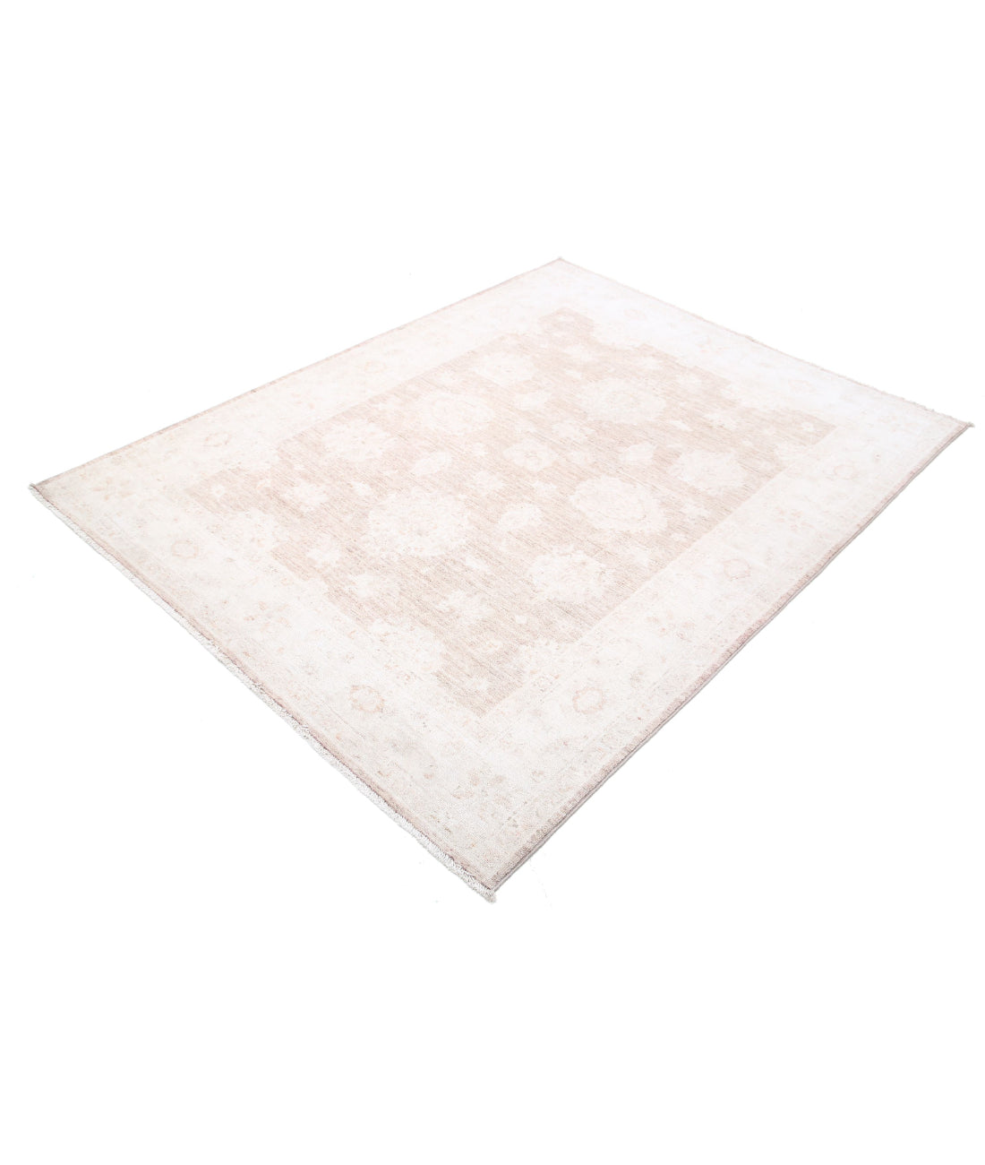 Serenity 5'0'' X 6'5'' Hand-Knotted Wool Rug 5'0'' x 6'5'' (150 X 193) / Brown / Ivory