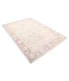 Serenity 5'3'' X 7'3'' Hand-Knotted Wool Rug 5'3'' x 7'3'' (158 X 218) / Ivory / Pink