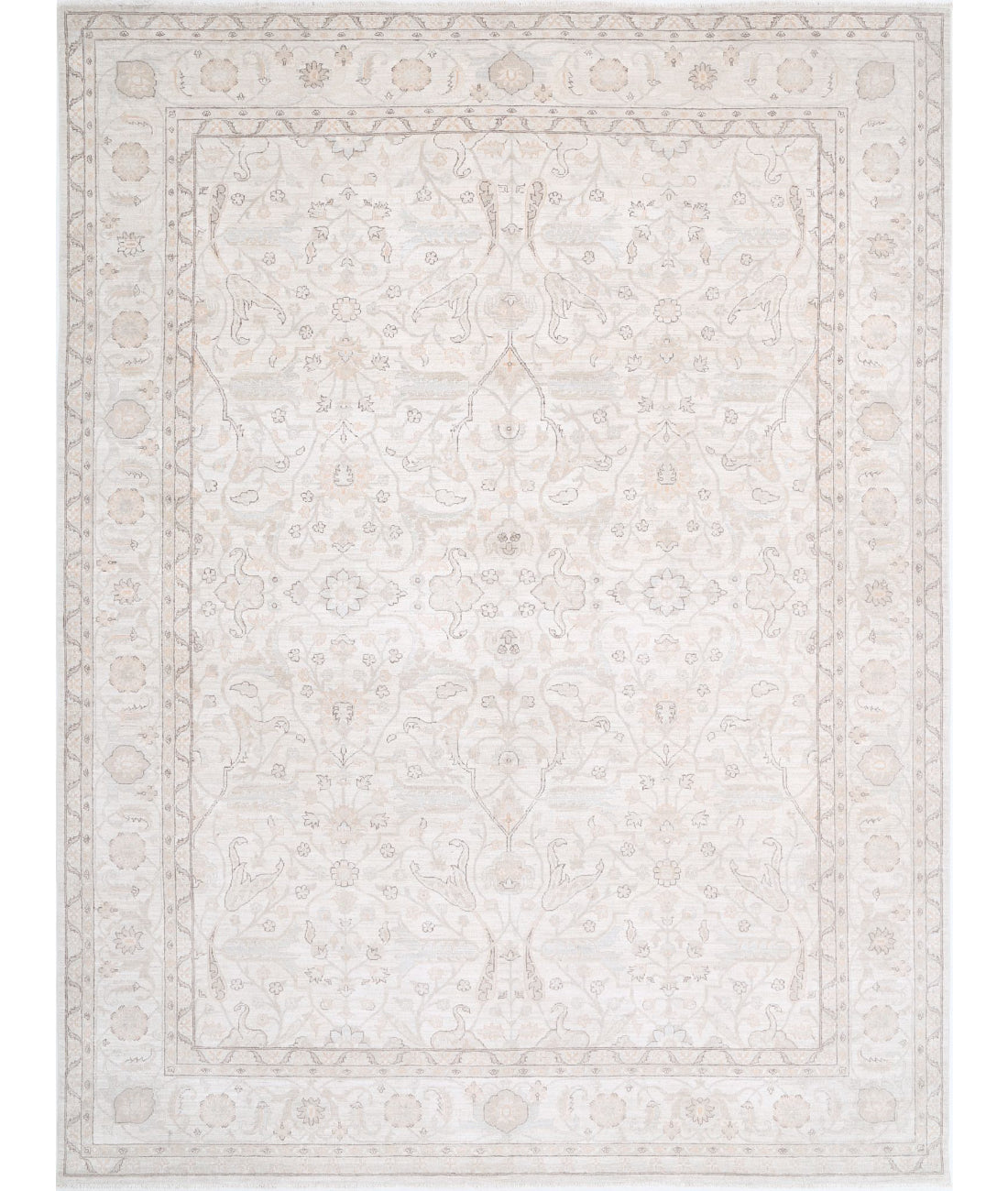 Serenity 9'1'' X 12'0'' Hand-Knotted Wool Rug 9'1'' x 12'0'' (273 X 360) / Ivory / Taupe