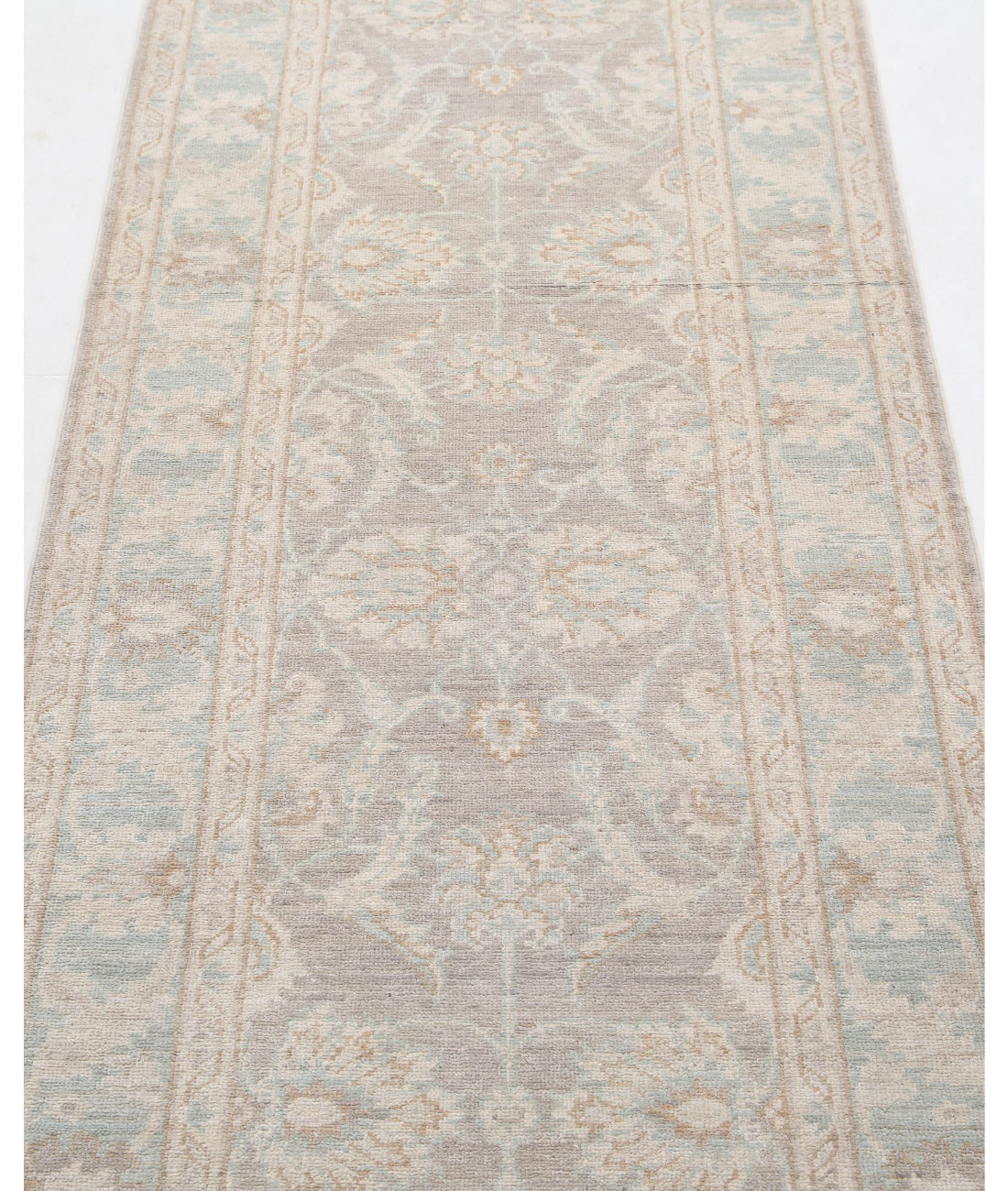 Serenity 2'6'' X 12'0'' Hand-Knotted Wool Rug 2'6'' x 12'0'' (75 X 360) / Brown / Blue