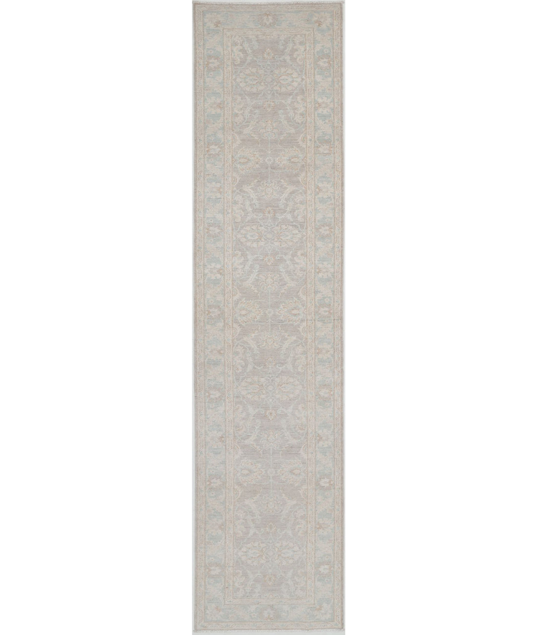Serenity 2'6'' X 12'0'' Hand-Knotted Wool Rug 2'6'' x 12'0'' (75 X 360) / Brown / Blue