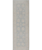 Serenity 2'7'' X 7'9'' Hand-Knotted Wool Rug 2'7'' x 7'9'' (78 X 233) / Grey / Ivory