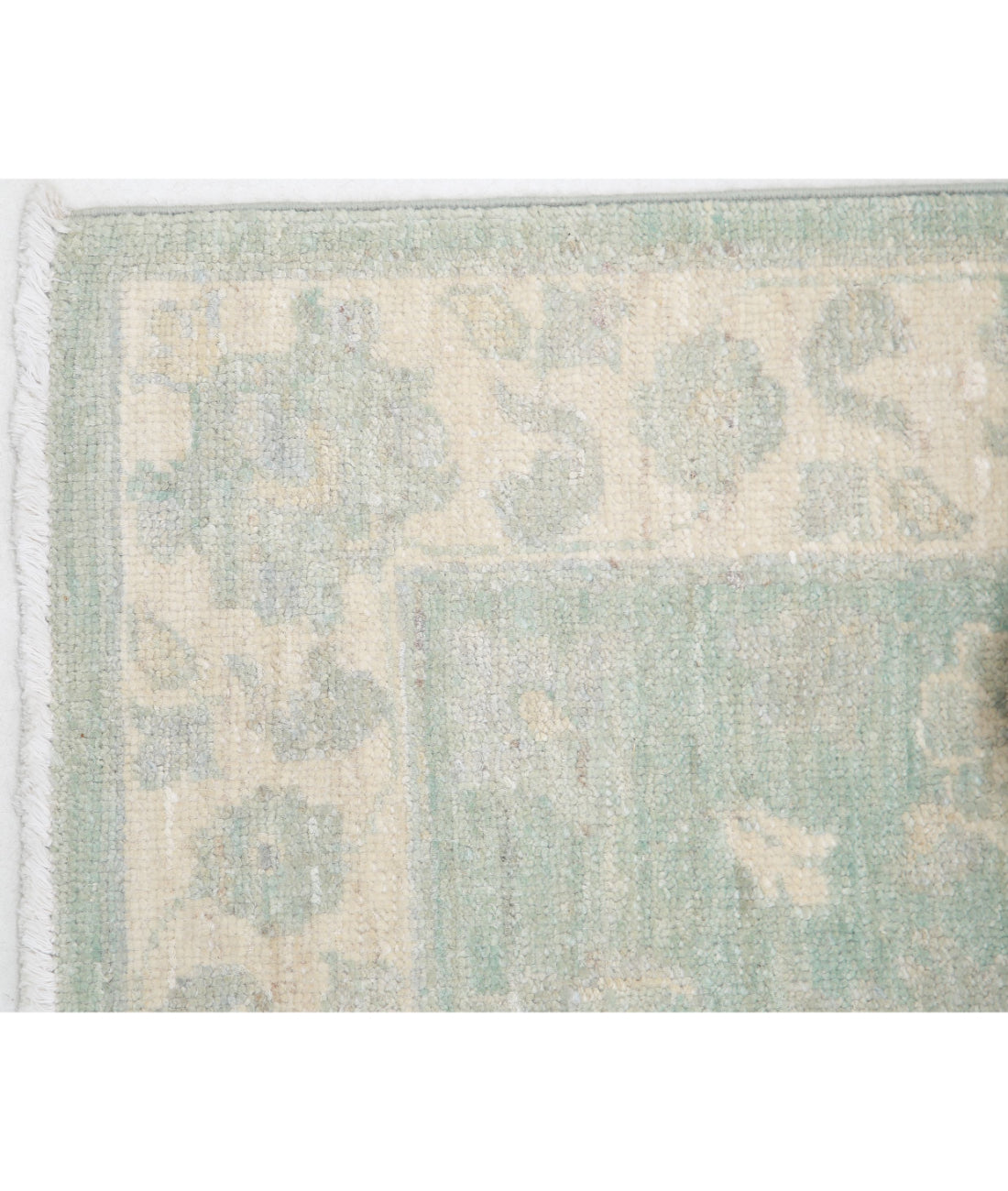Serenity 2'0'' X 2'11'' Hand-Knotted Wool Rug 2'0'' x 2'11'' (60 X 88) / Green / Ivory