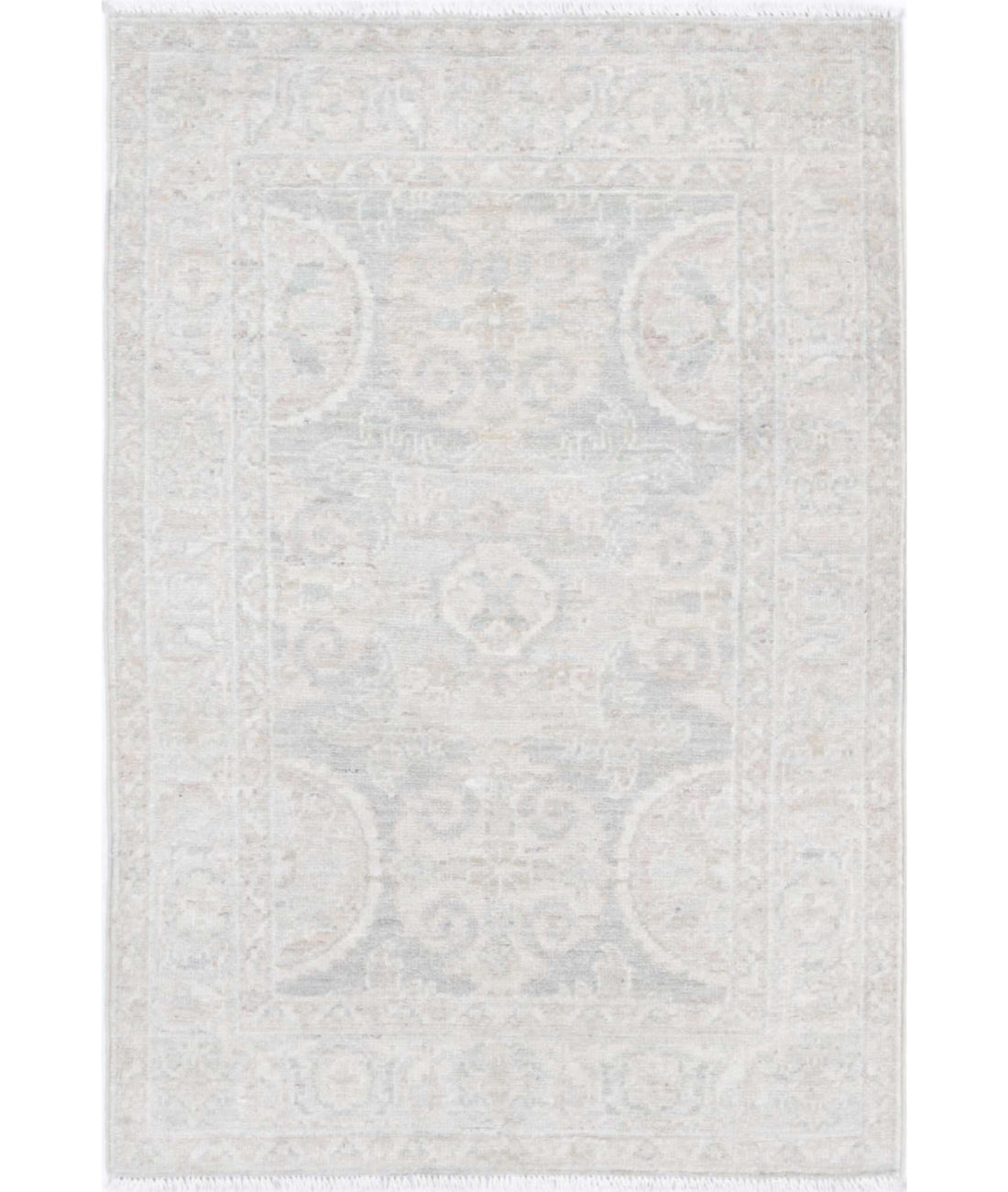Serenity 2'0'' X 3'1'' Hand-Knotted Wool Rug 2'0'' x 3'1'' (60 X 93) / Grey / Ivory