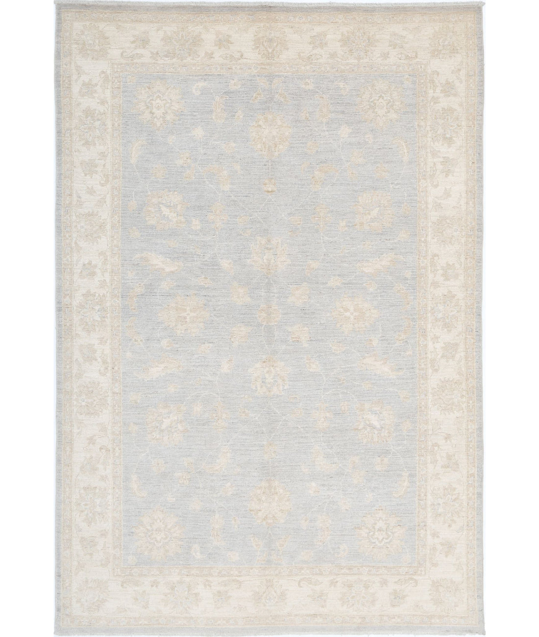 Serenity 5'5'' X 8'2'' Hand-Knotted Wool Rug 5'5'' x 8'2'' (163 X 245) / Grey / Ivory