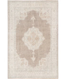 Serenity 6'7'' X 10'4'' Hand-Knotted Wool Rug 6'7'' x 10'4'' (198 X 310) / Brown / Ivory