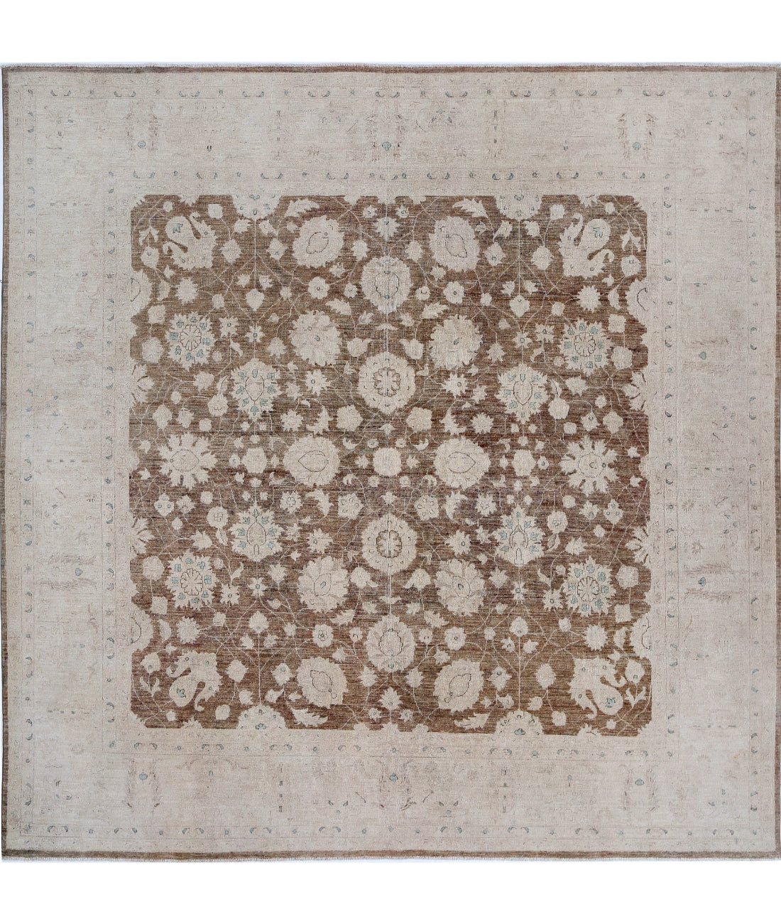 Serenity 9'7'' X 9'7'' Hand-Knotted Wool Rug 9'7'' x 9'7'' (288 X 288) / Taupe / Ivory