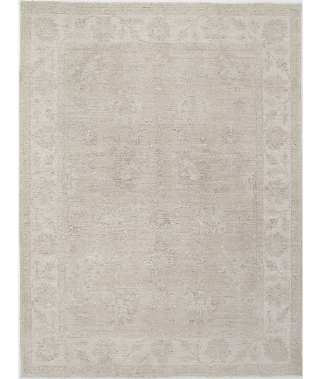 Serenity 9'0'' X 12'0'' Hand-Knotted Wool Rug 9'0'' x 12'0'' (270 X 360) / Taupe / Ivory